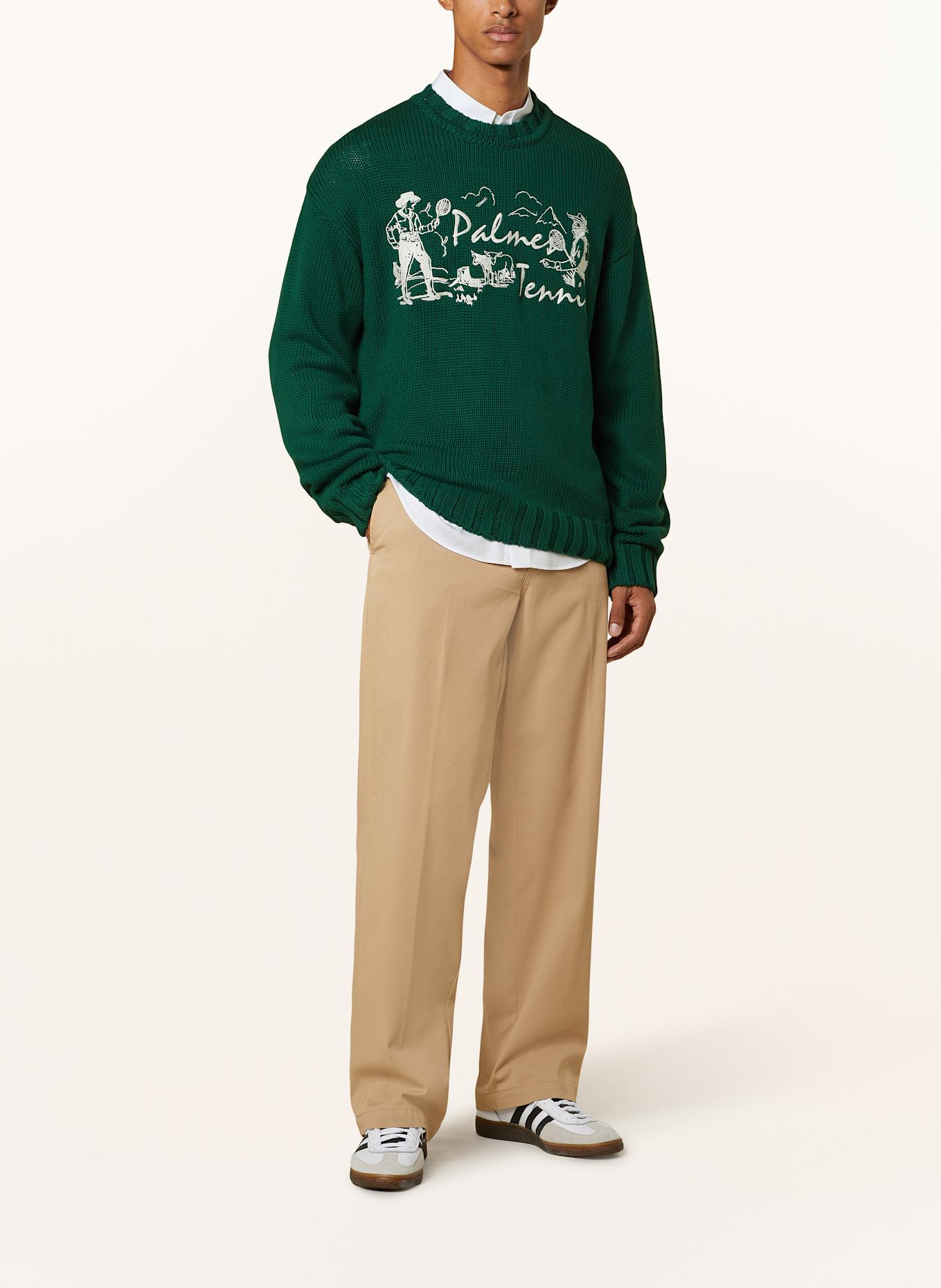 Palmes pull: GROEN / BLANC