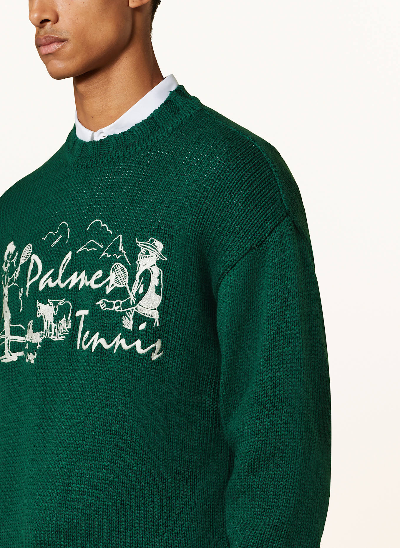 Palmes pull: GROEN / BLANC