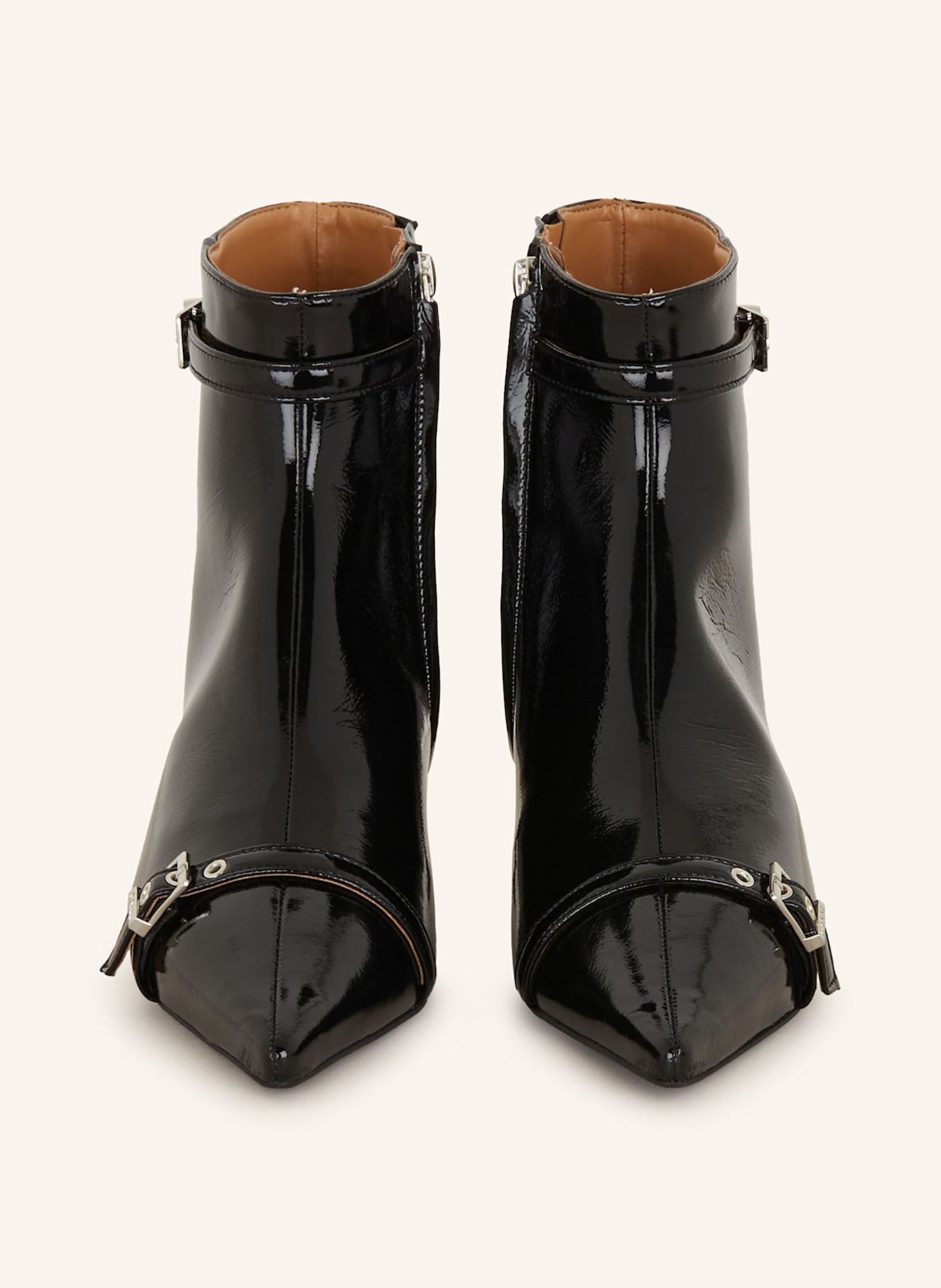 Shiny black ankle boots store