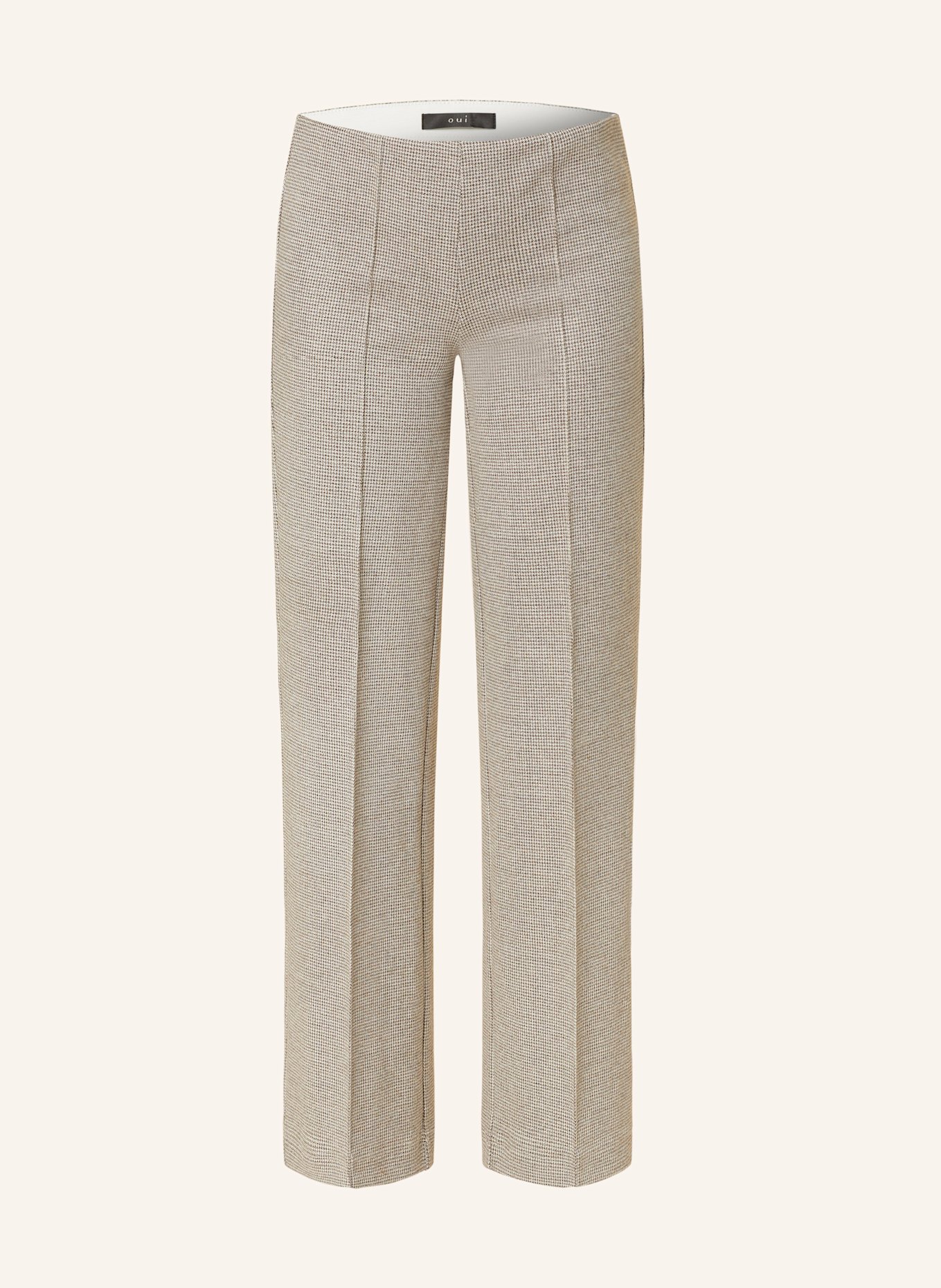 oui skinny trousers, Color: BROWN/ WHITE (Image 1)
