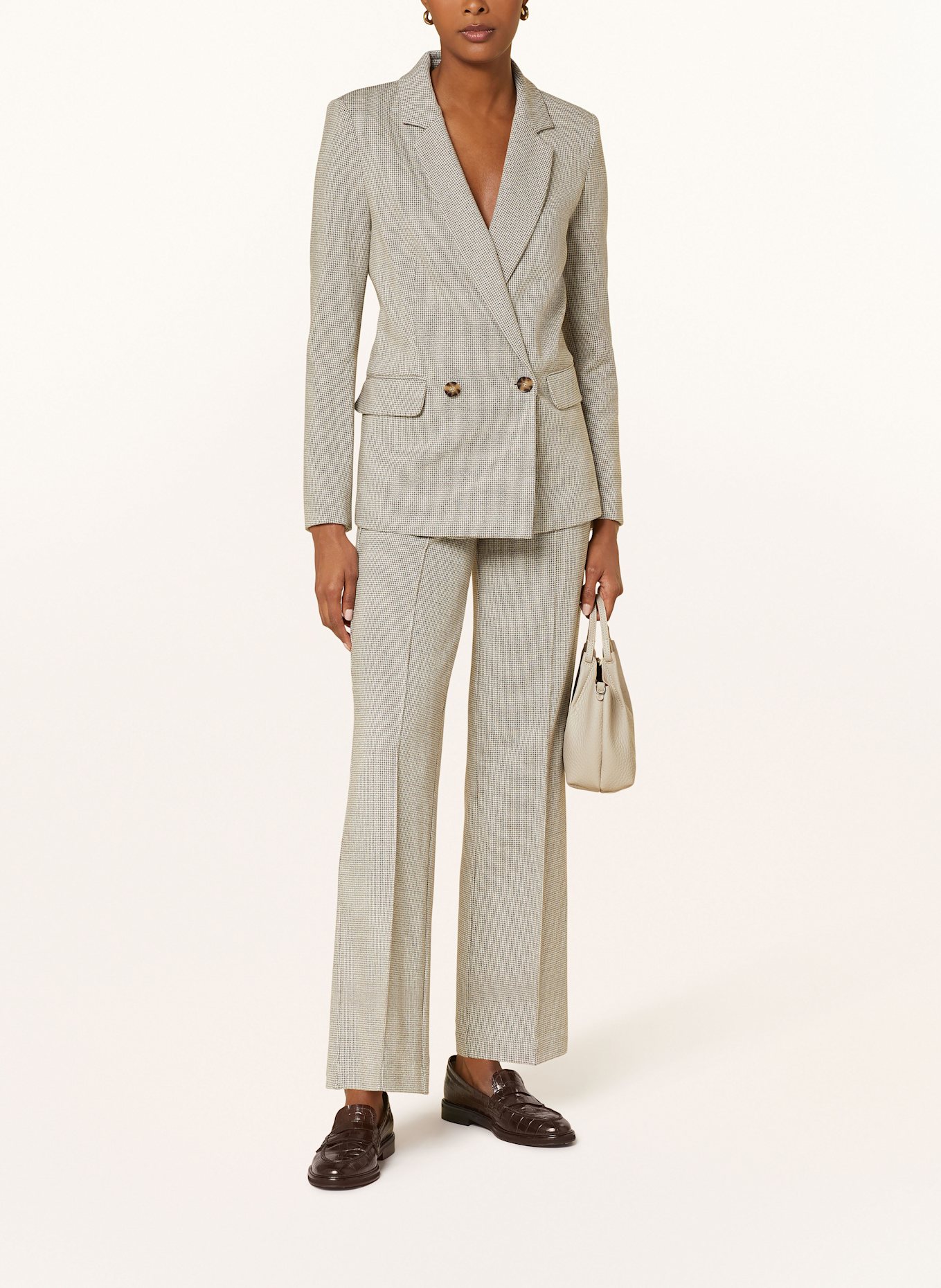 oui skinny trousers, Color: BROWN/ WHITE (Image 2)