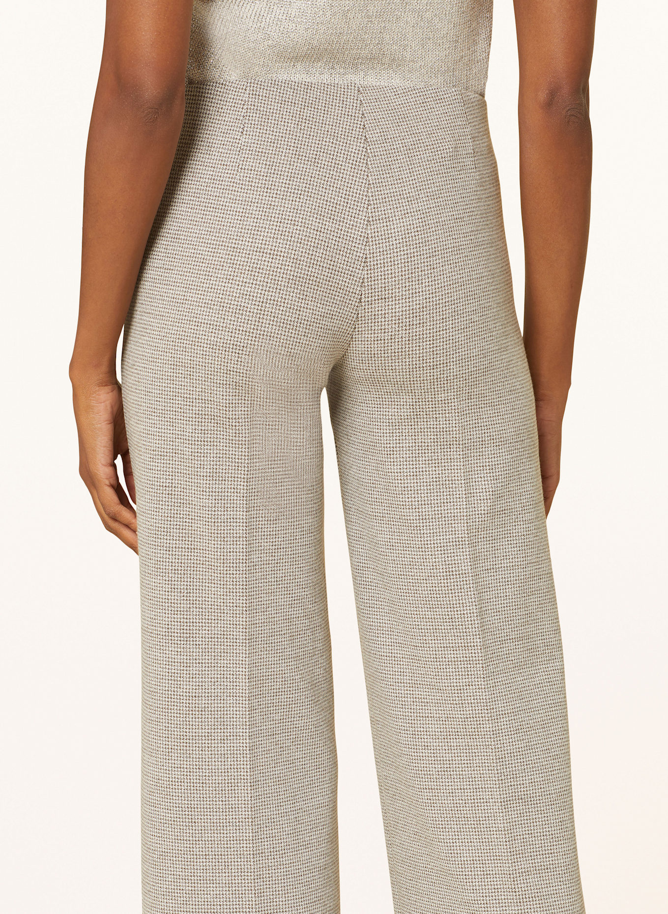 oui skinny trousers, Color: BROWN/ WHITE (Image 5)