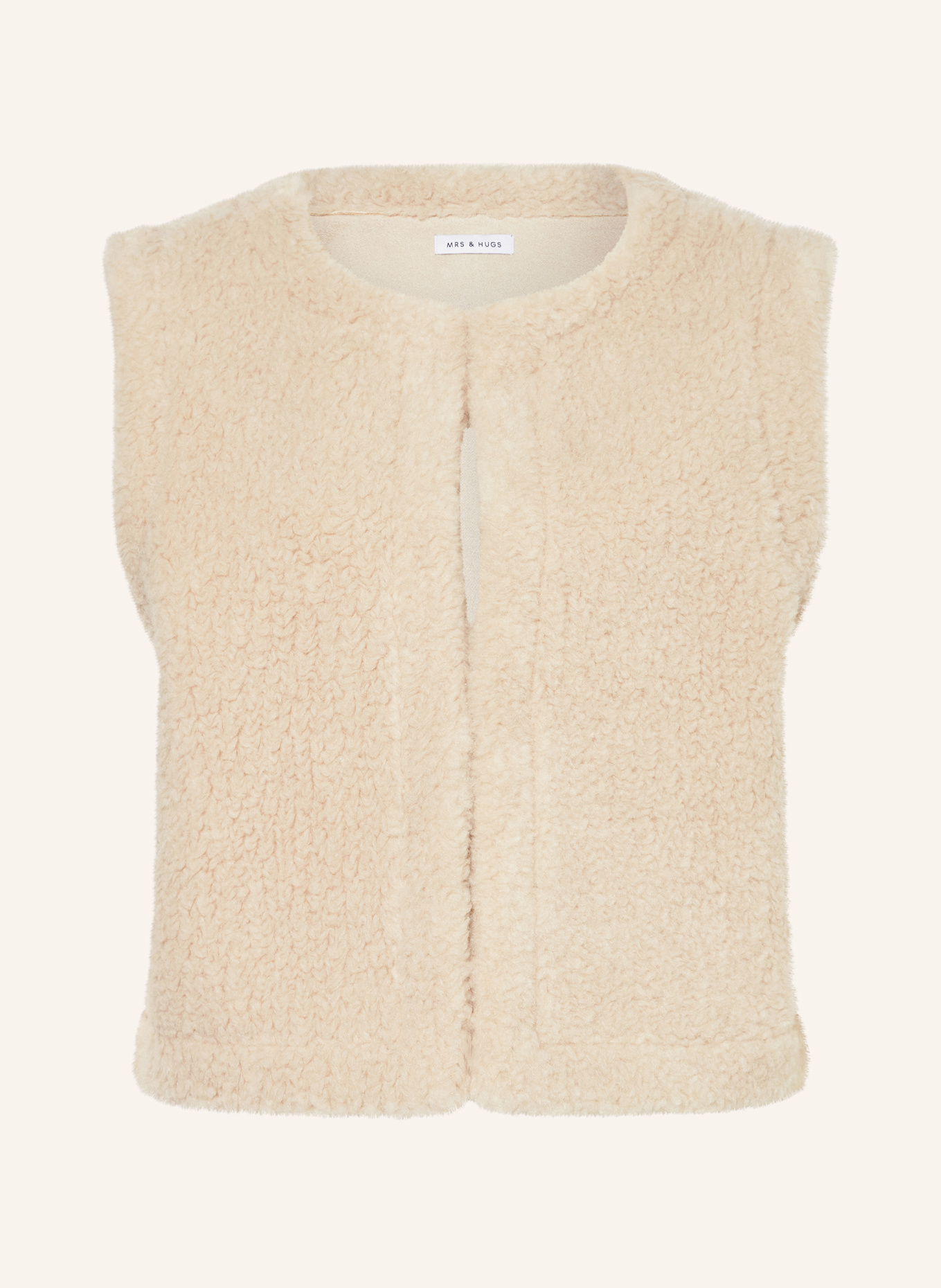 MRS & HUGS Faux fur vest, Color: BEIGE (Image 1)