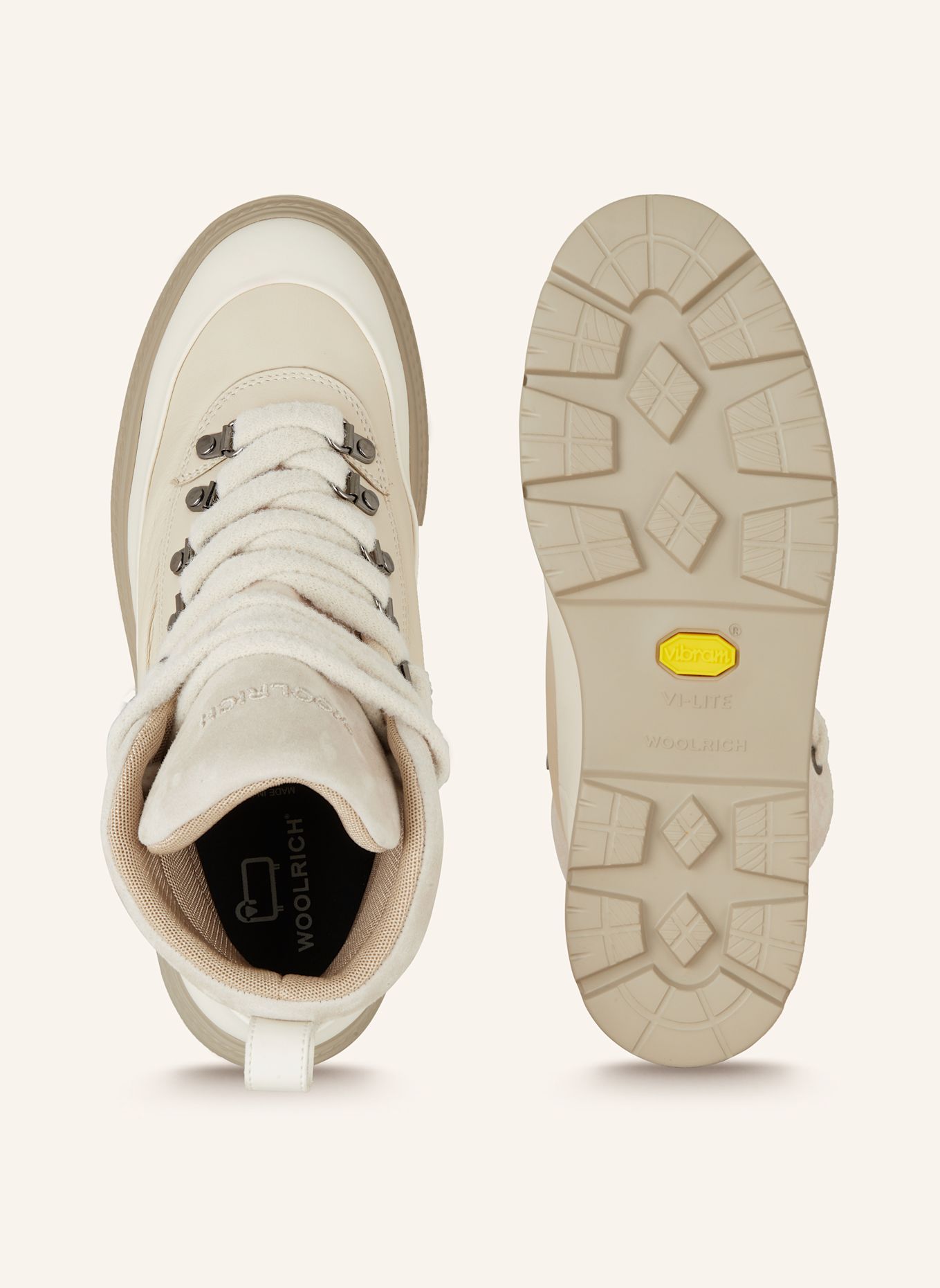 WOOLRICH Schnürboots: CREME