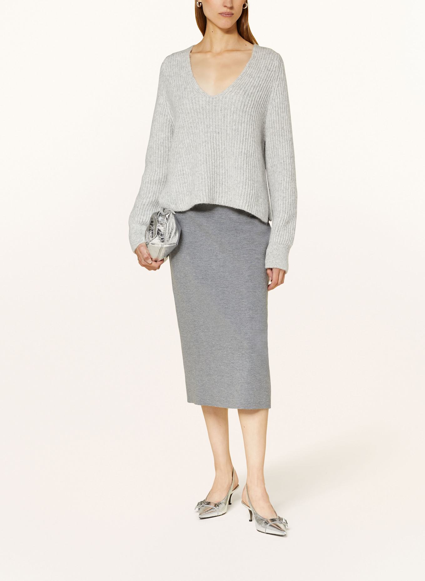 van Laack Knit skirt SWARA, Color: GRAY (Image 2)