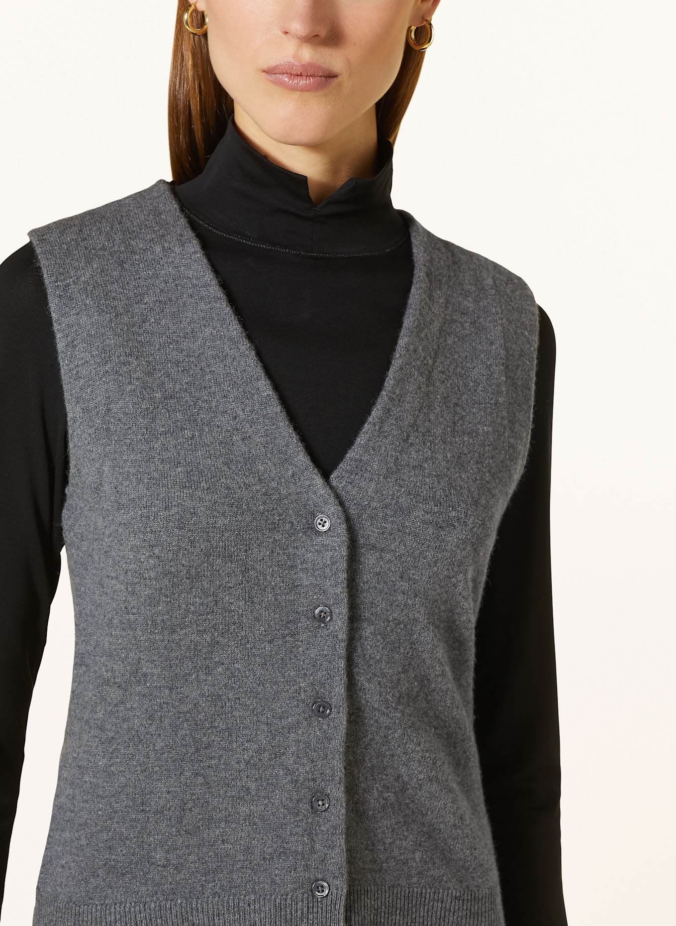 MRS & HUGS Knit vest with cashmere, Color: GRAY (Image 4)