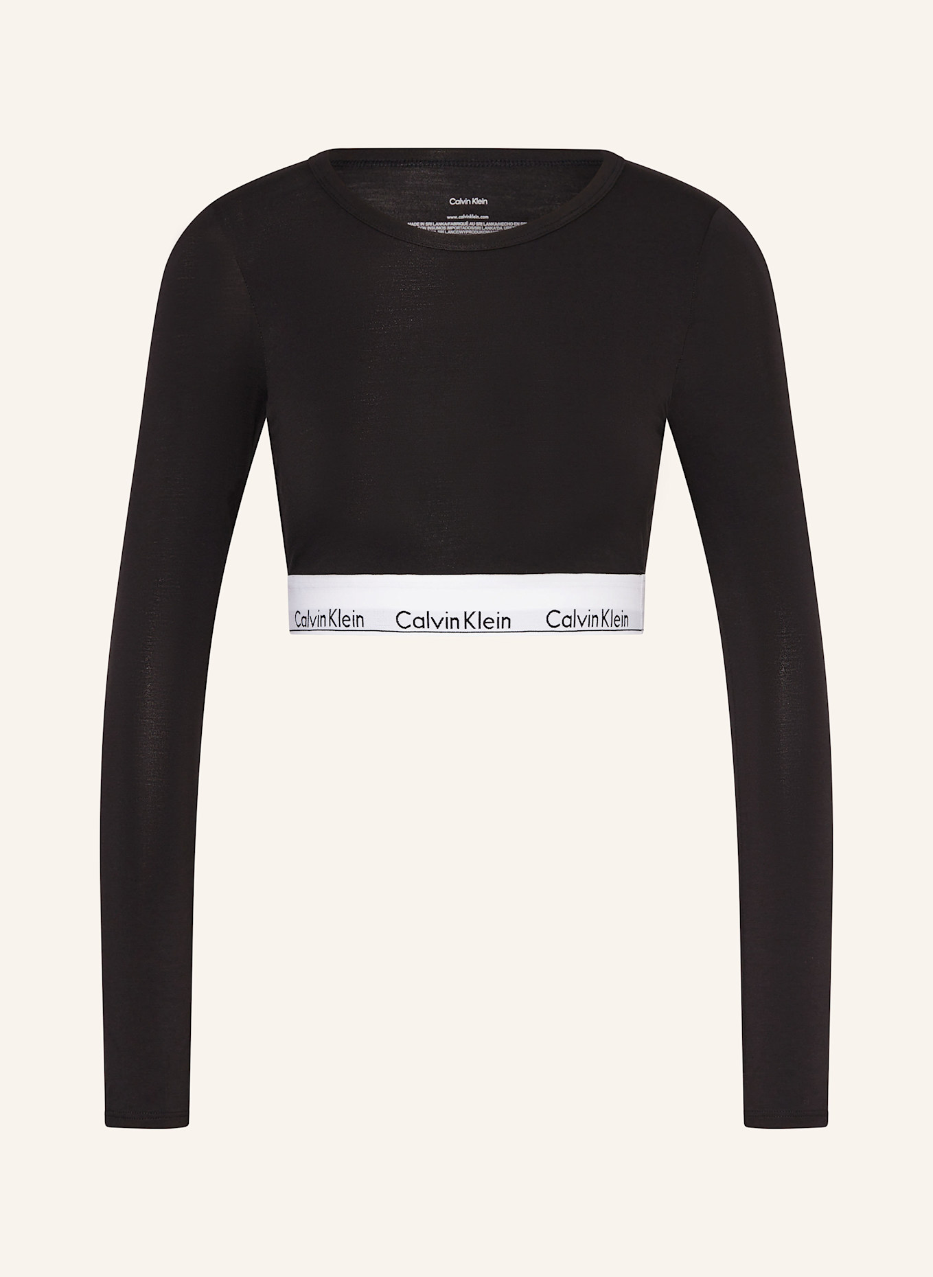 Calvin Klein Cropped-Shirt MODERN COTTON: SCHWARZ / WEISS
