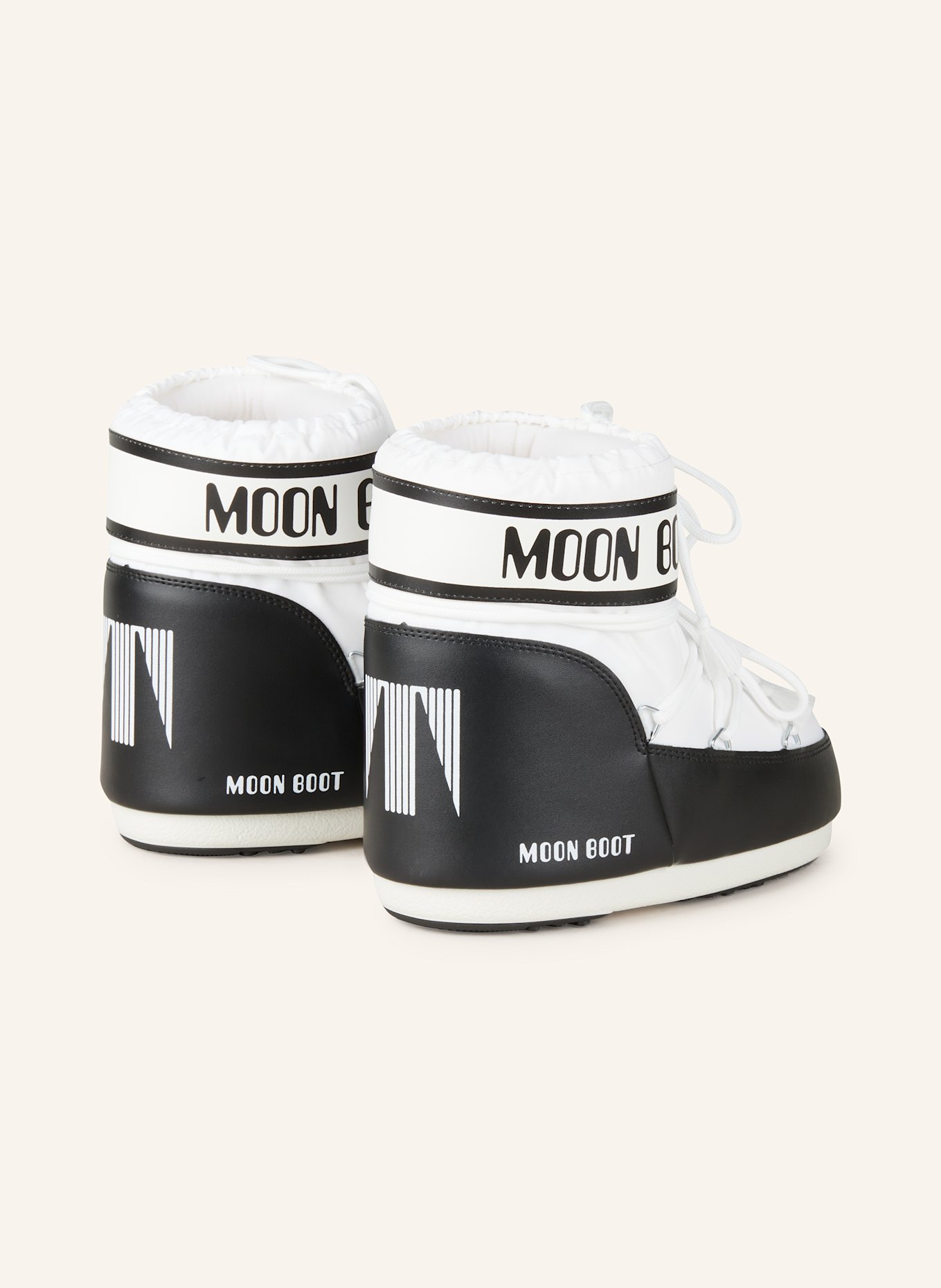 MOON BOOT Moon Boots ICON LOW NYLON: WEISS / SCHWARZ
