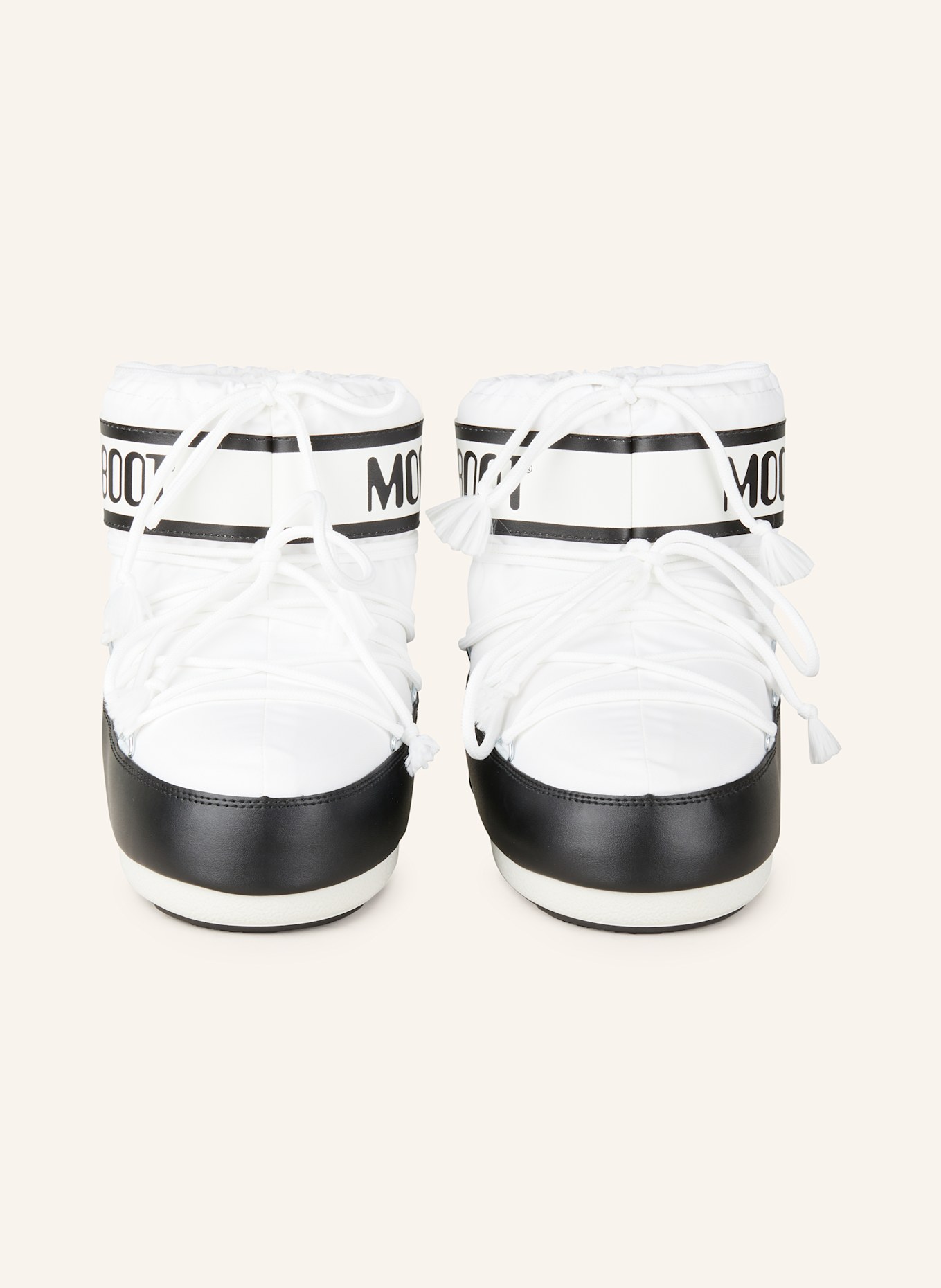 MOON BOOT Moon Boots ICON LOW NYLON: WEISS / SCHWARZ