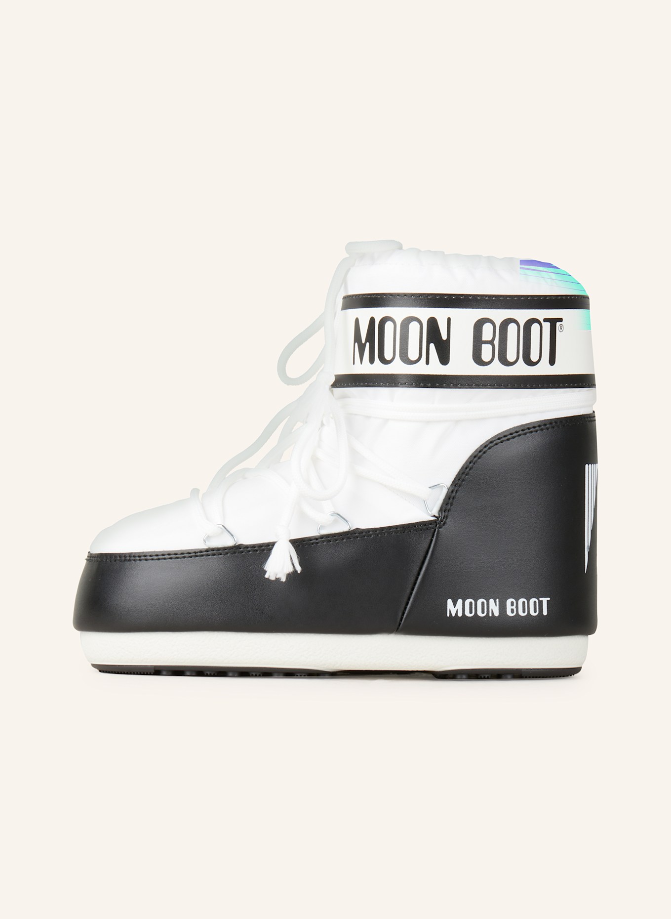 MOON BOOT Moon Boots ICON LOW NYLON: WEISS / SCHWARZ