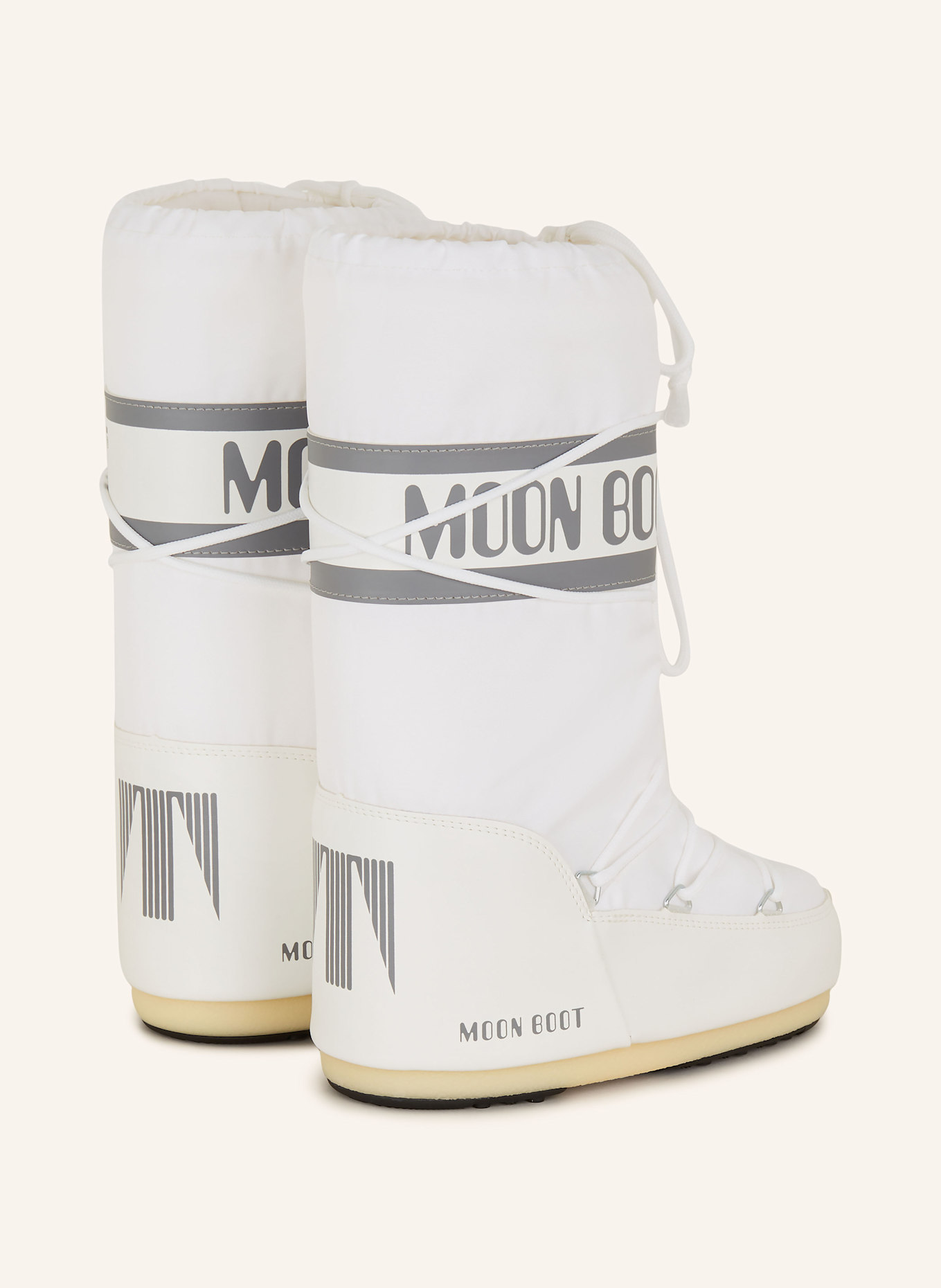 MOON BOOT Moon Boots ICON NYLON: WEISS / GRAU