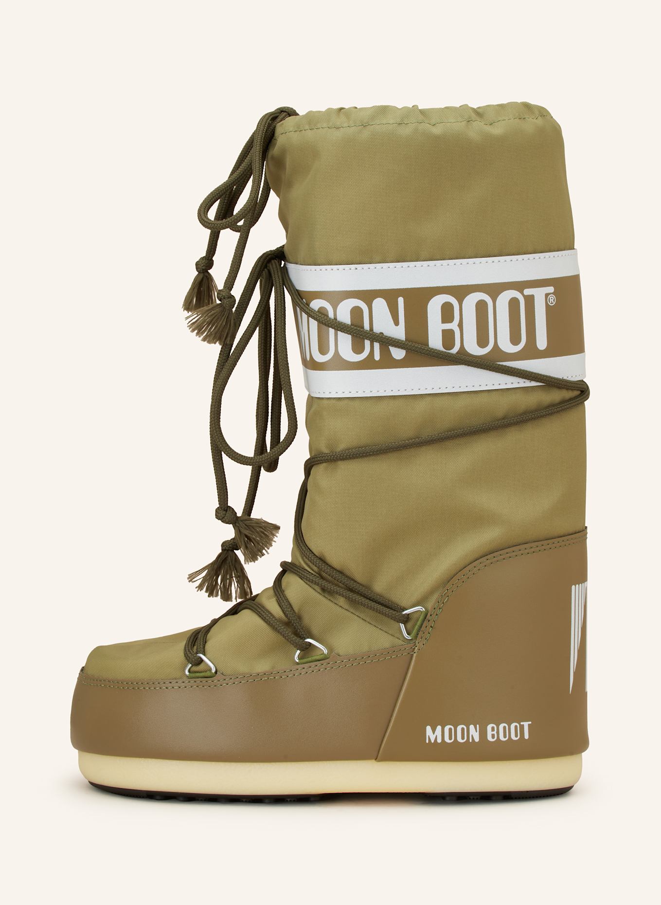 MOON BOOT Moon Boots ICON NYLON: KHAKI/ WEISS
