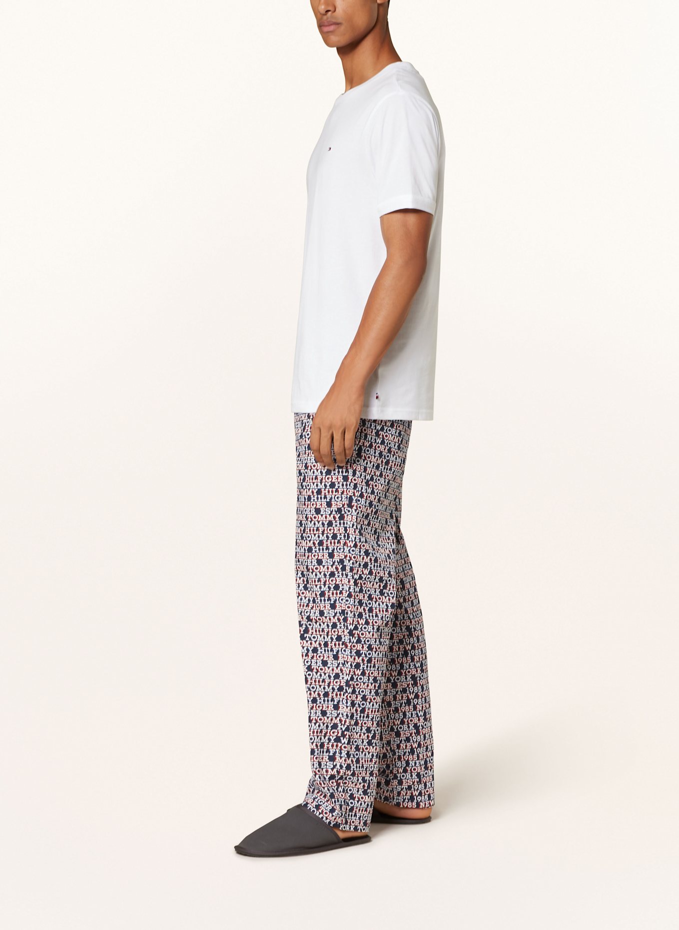 TOMMY HILFIGER Schlafhose: DUNKELBLAU / ROT / WEISS