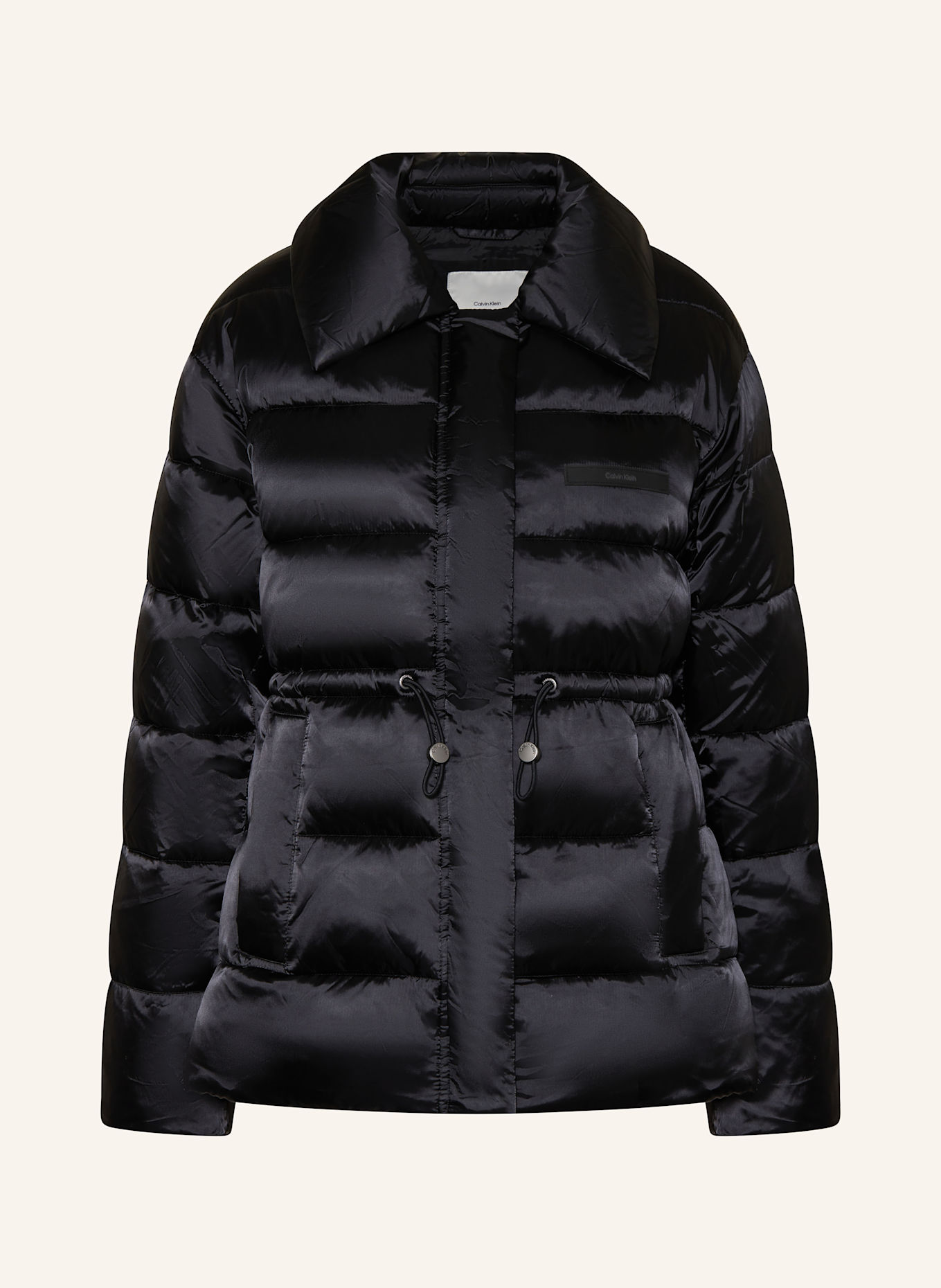 Calvin klein black quilted jacket discount
