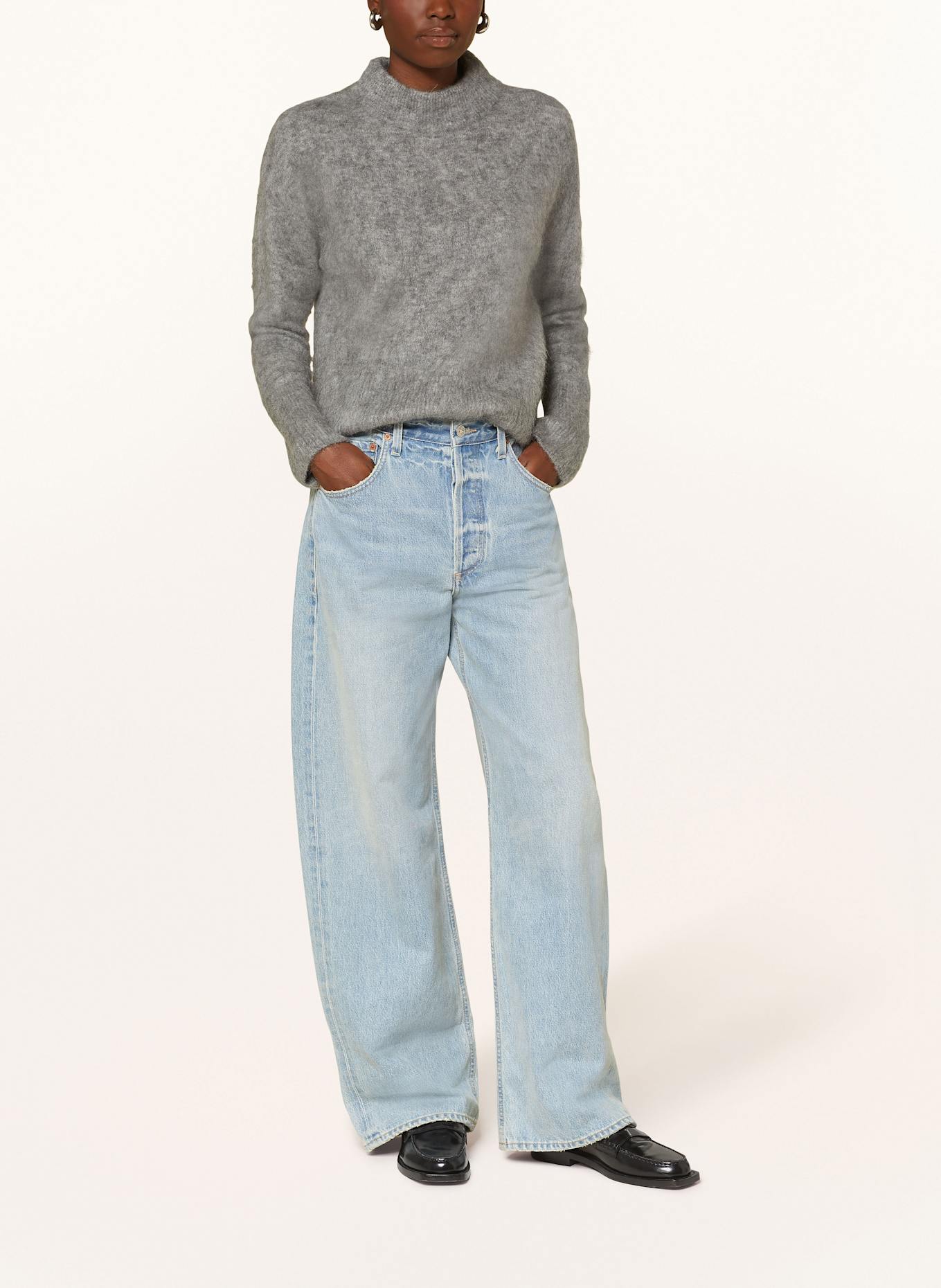 MRS & HUGS Pullover mit Mohair: GRAU