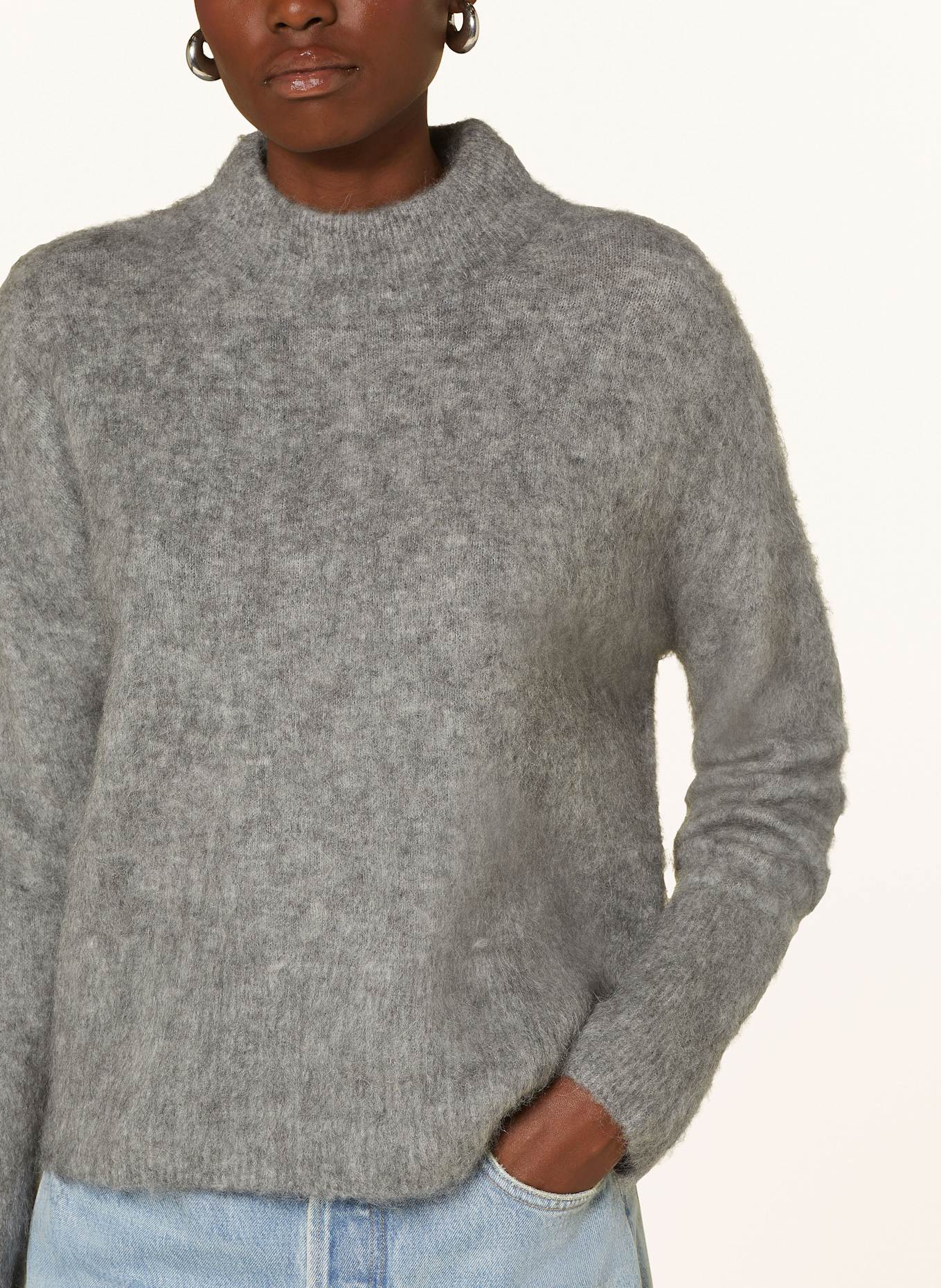 MRS & HUGS Pullover mit Mohair: GRAU