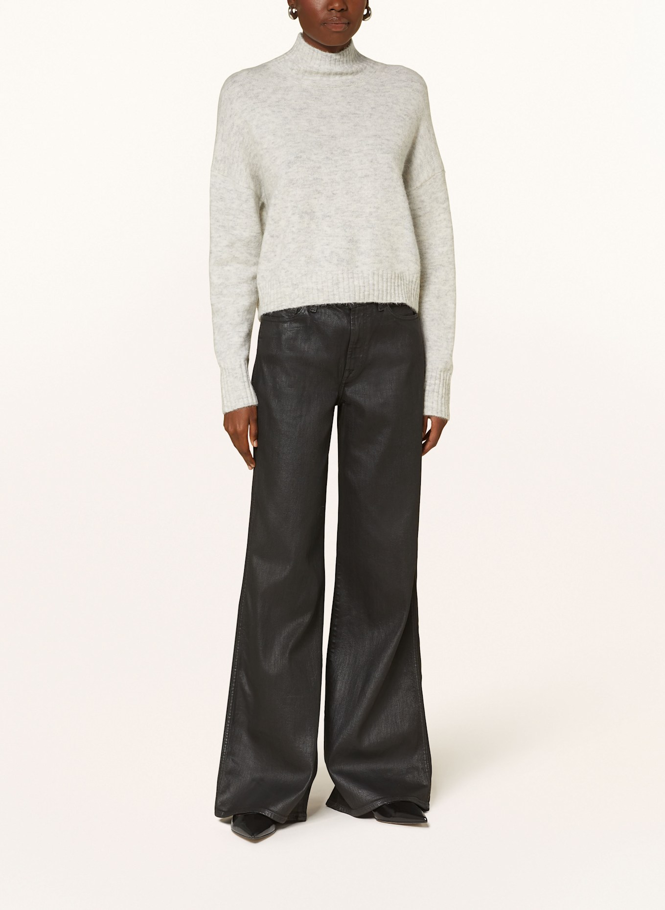 MRS & HUGS Sweter z dodatkiem alpaki: JASNOCZARY