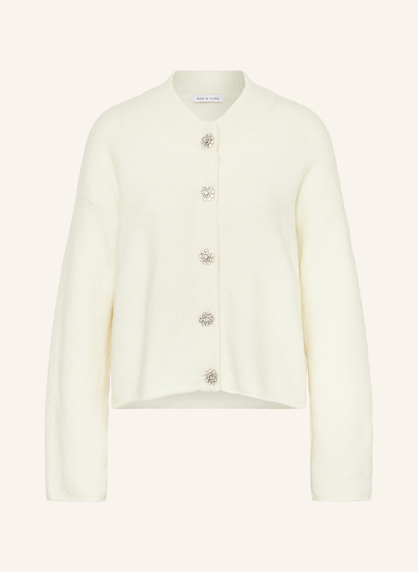 MRS & HUGS Pletený kabátek s alpakou a ozdobnými kamínky: REŽNÁ