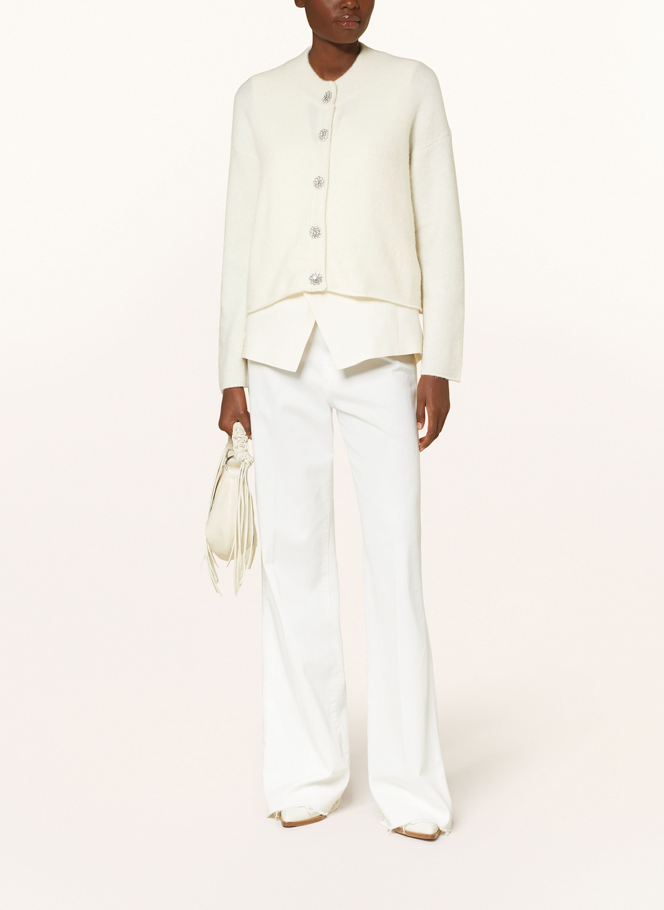 MRS & HUGS Pletený kabátek s alpakou a ozdobnými kamínky: REŽNÁ