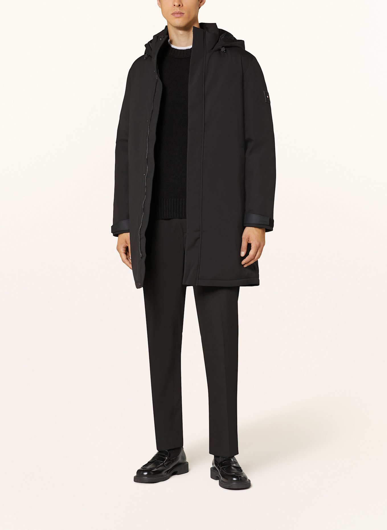 TOMMY HILFIGER Parka: BLACK