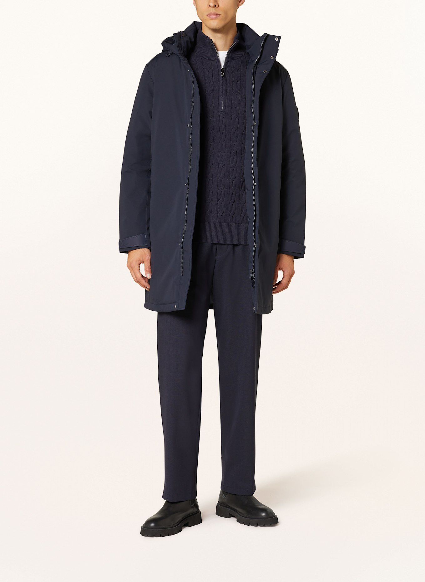 TOMMY HILFIGER parka: DONKERBLAUW