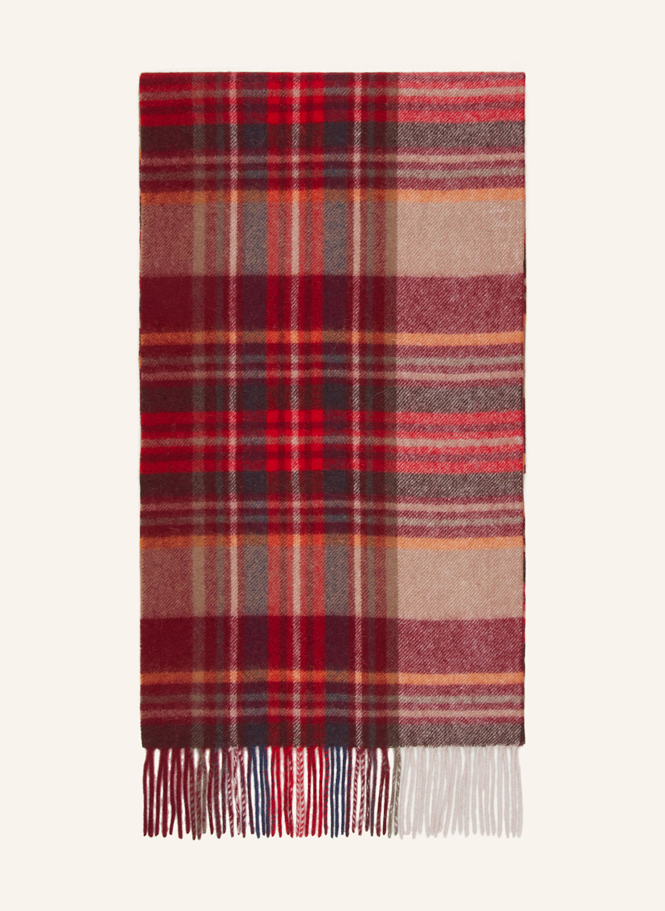 ROECKL Schal: DUNKELROT / ROSÉ / ORANGE