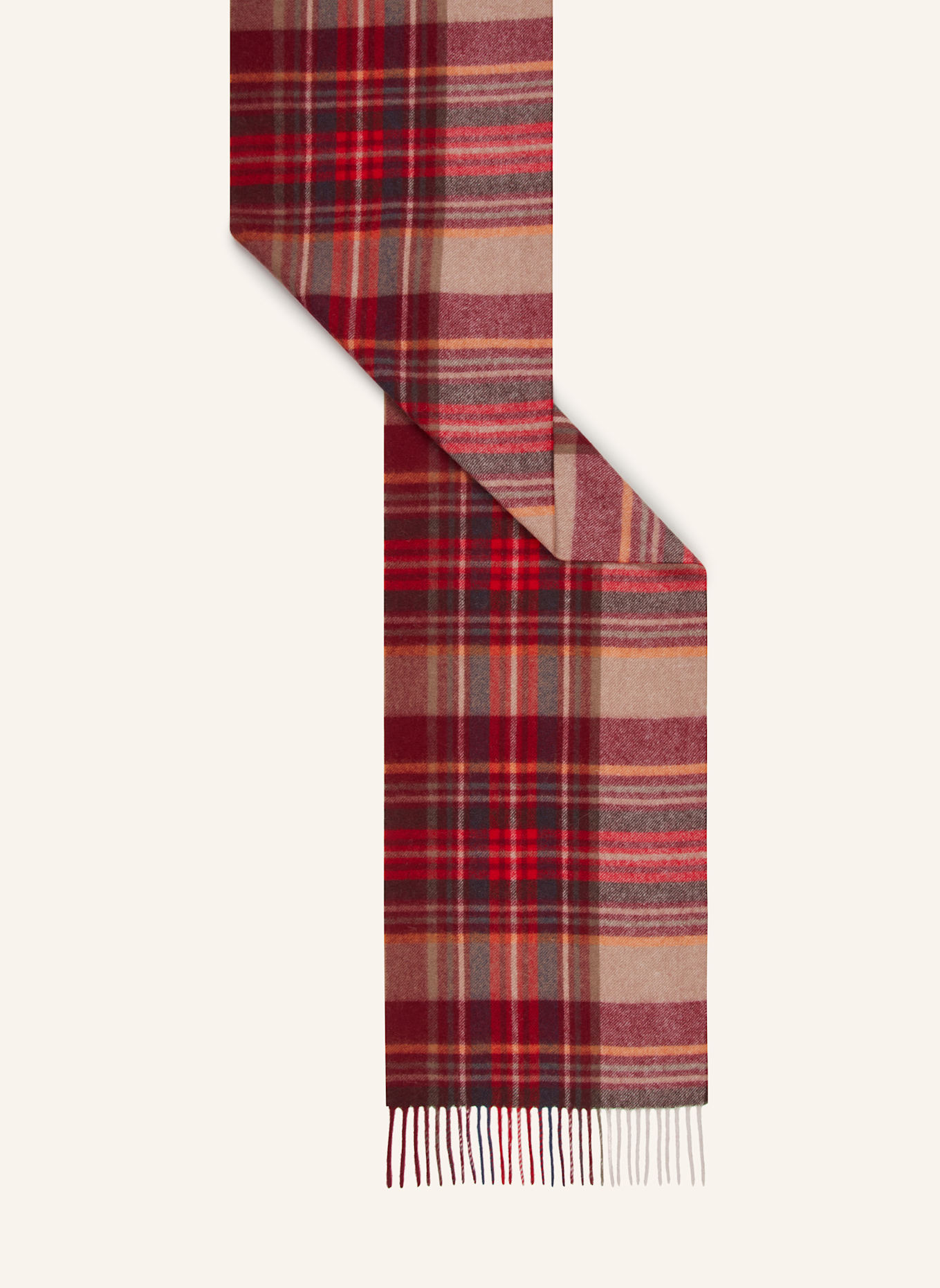 ROECKL Schal: DUNKELROT / ROSÉ / ORANGE