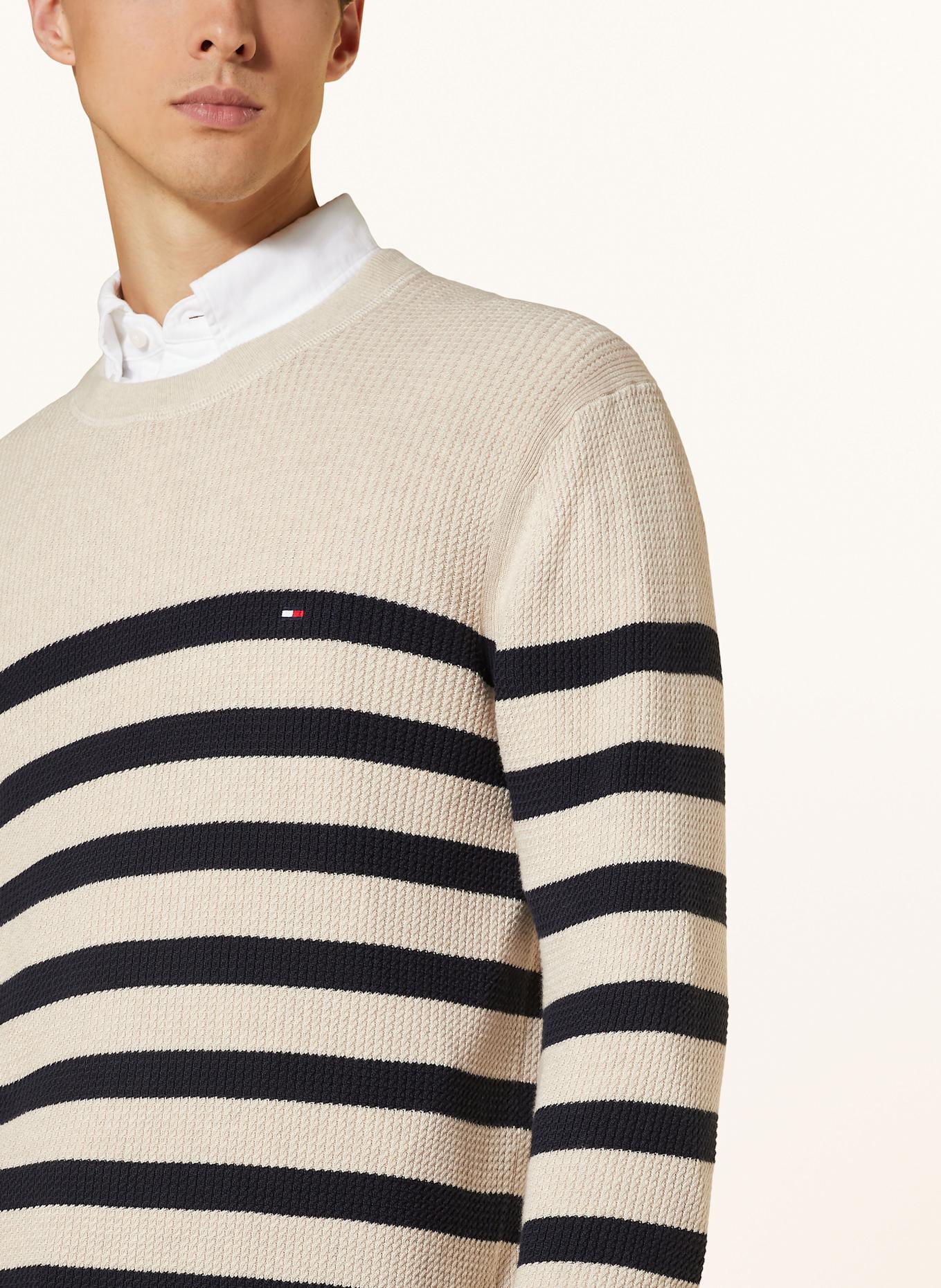 TOMMY HILFIGER Pullover in creme/ dunkelblau