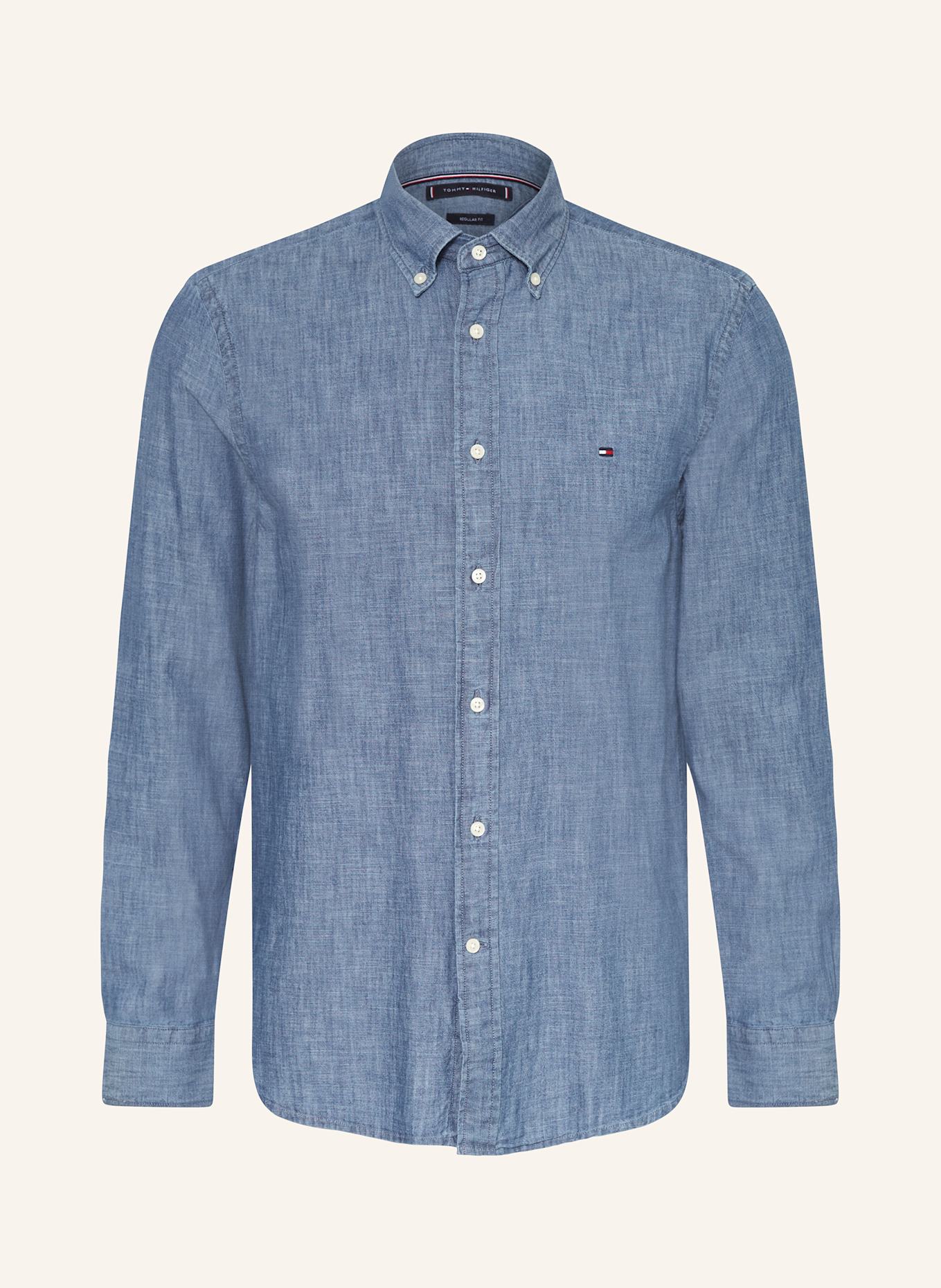 TOMMY HILFIGER Shirt regular fit in denim look, Color: BLUE (Image 1)