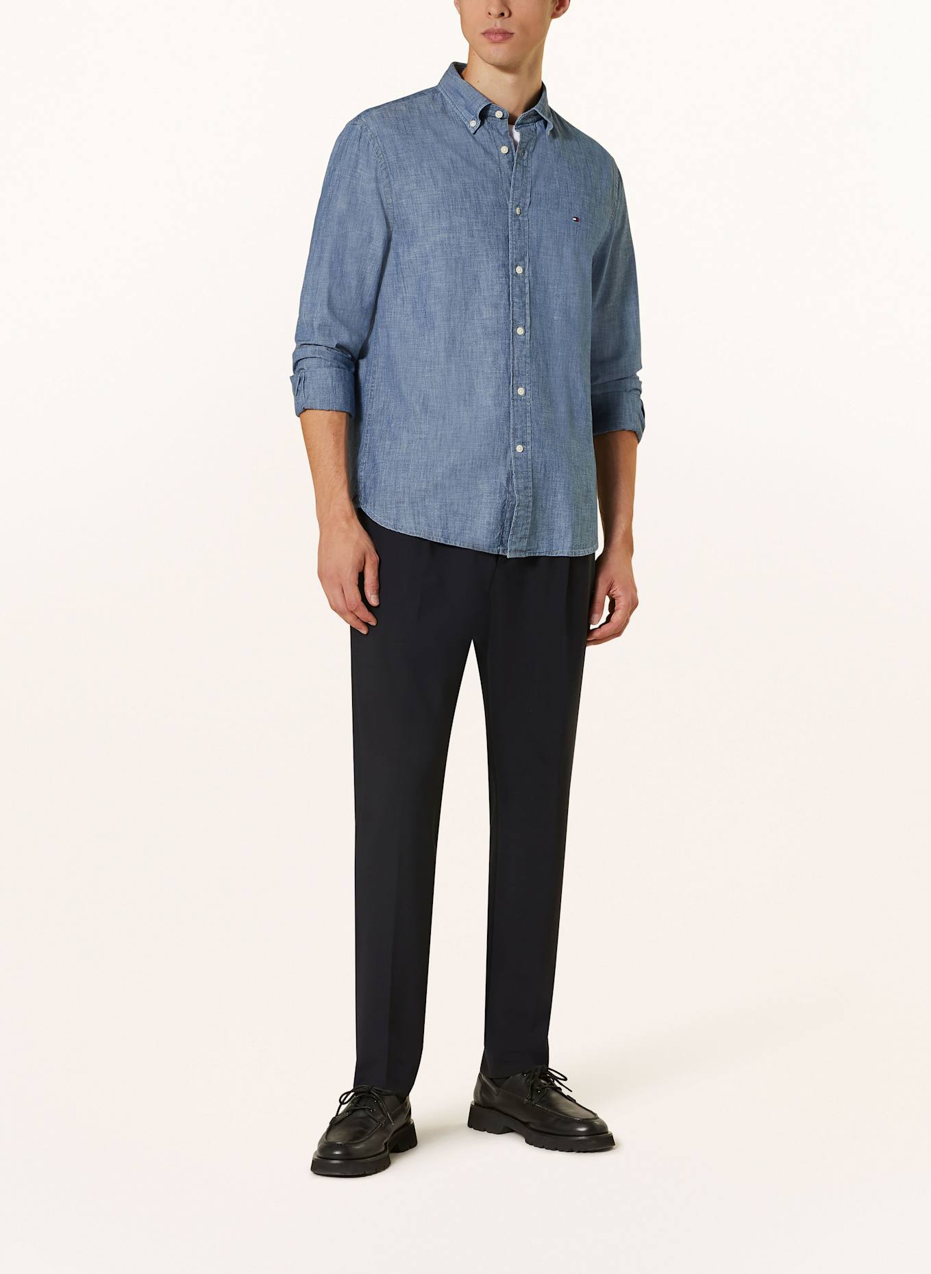 TOMMY HILFIGER Shirt regular fit in denim look, Color: BLUE (Image 2)