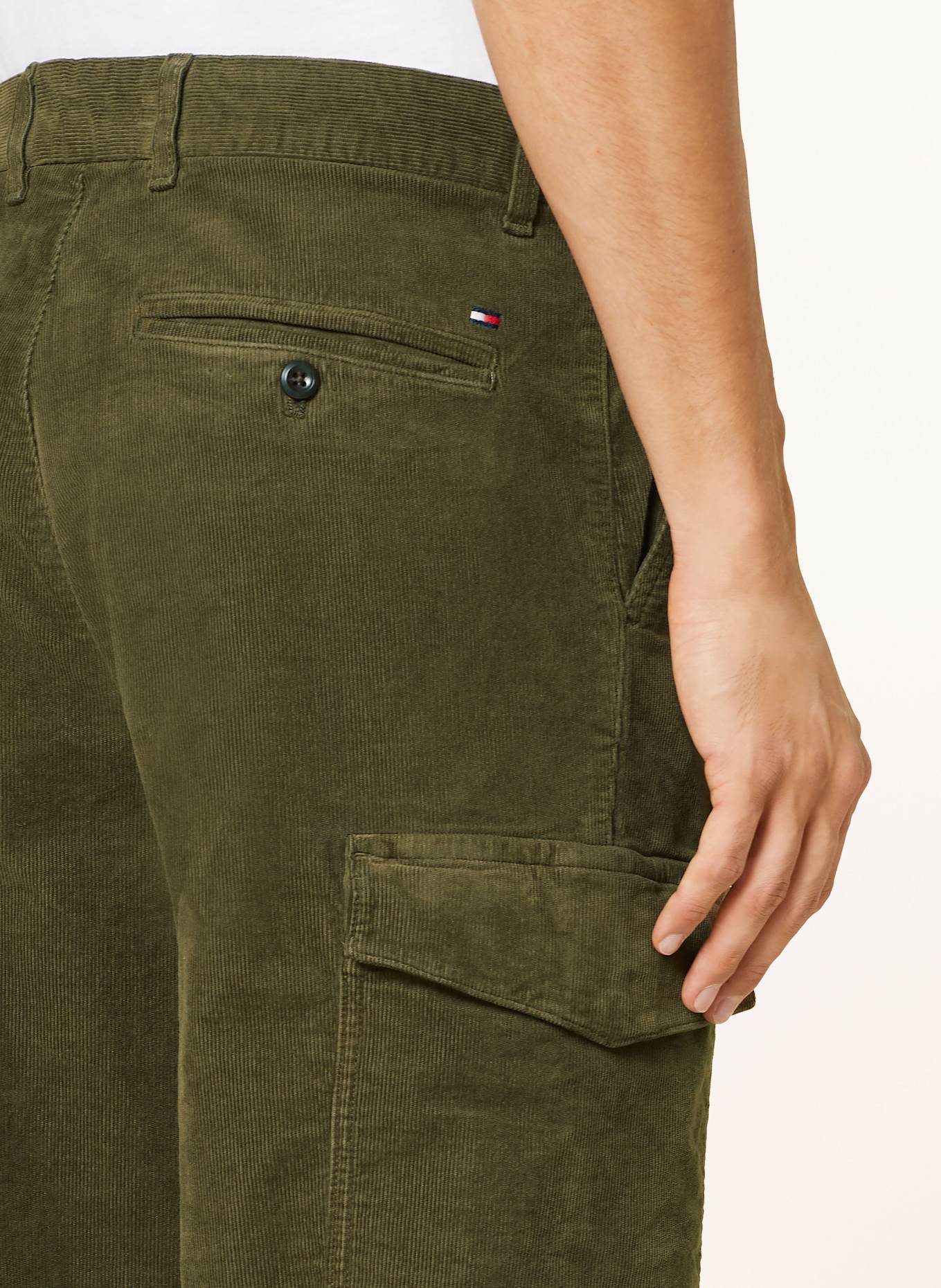TOMMY HILFIGER Cargohose Cargo Fit aus Cord: DUNKELGRÜN