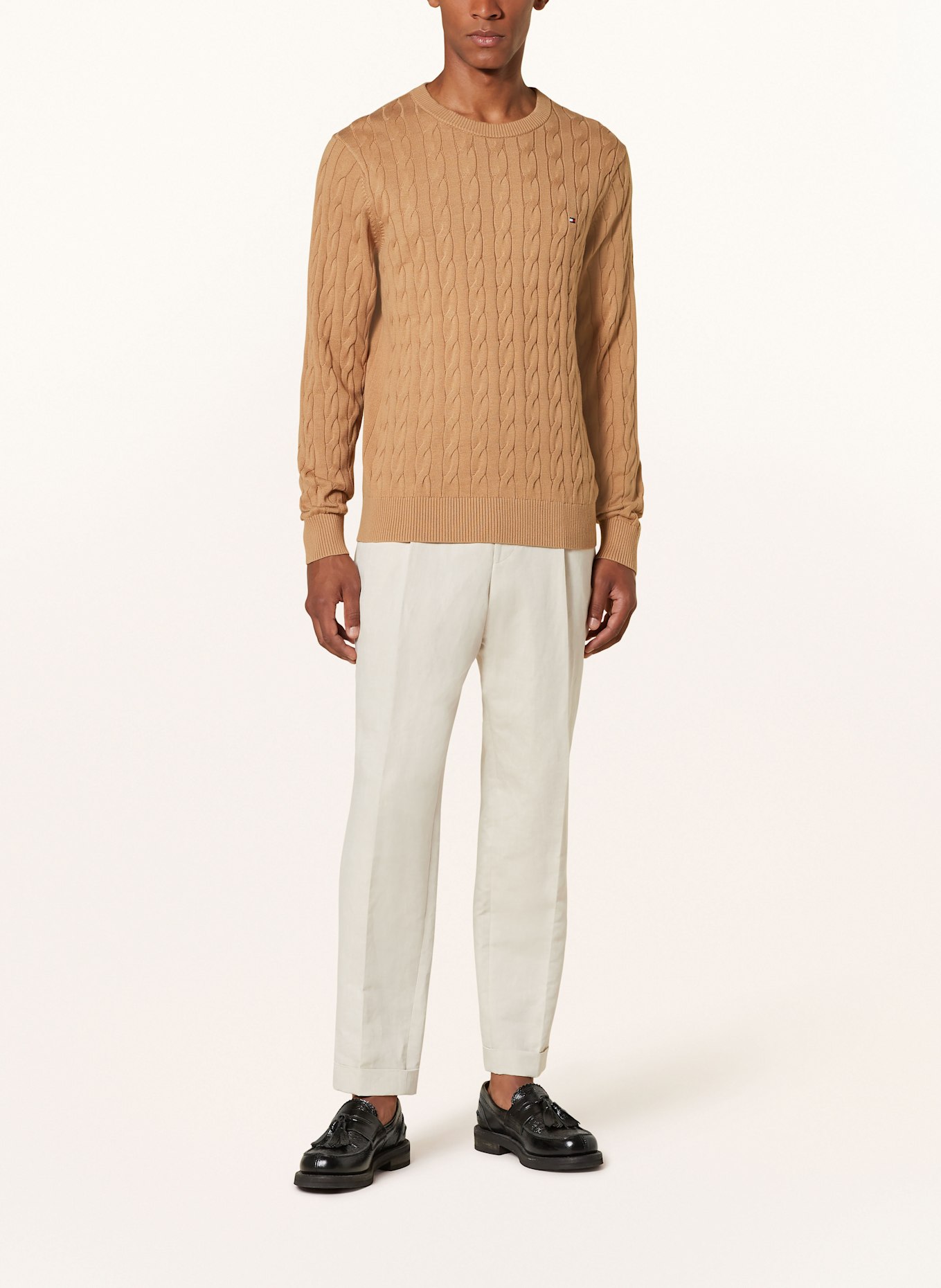 TOMMY HILFIGER Pullover: HELLBRAUN