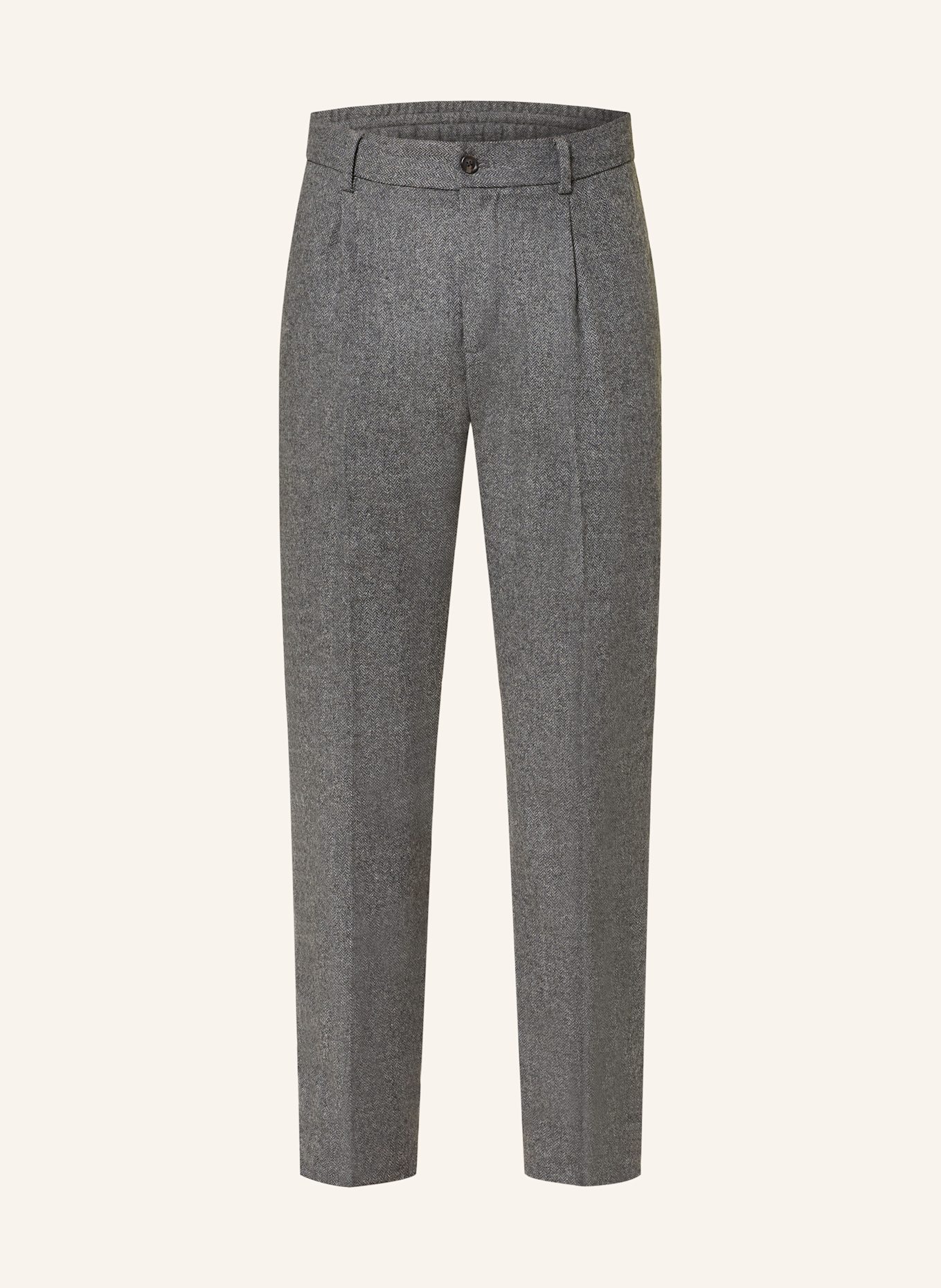 TOMMY HILFIGER Flanellhose Relaxed Tapered Fit: DUNKELGRAU