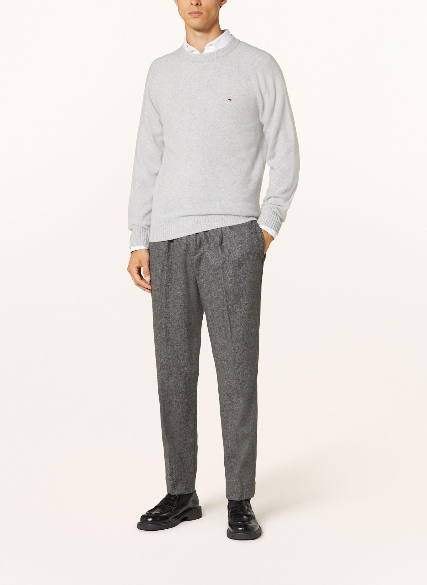 TOMMY HILFIGER Flanellhose Relaxed Tapered Fit: DUNKELGRAU