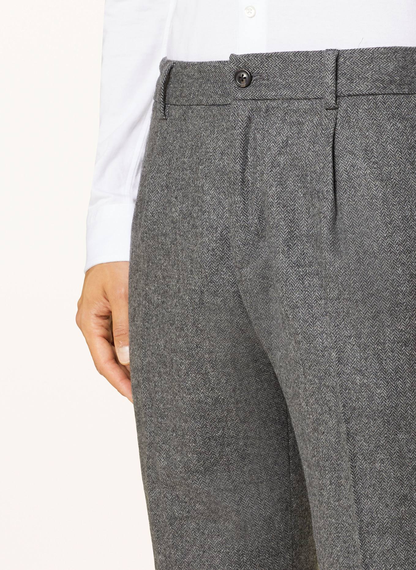 TOMMY HILFIGER Flanellhose Relaxed Tapered Fit: DUNKELGRAU