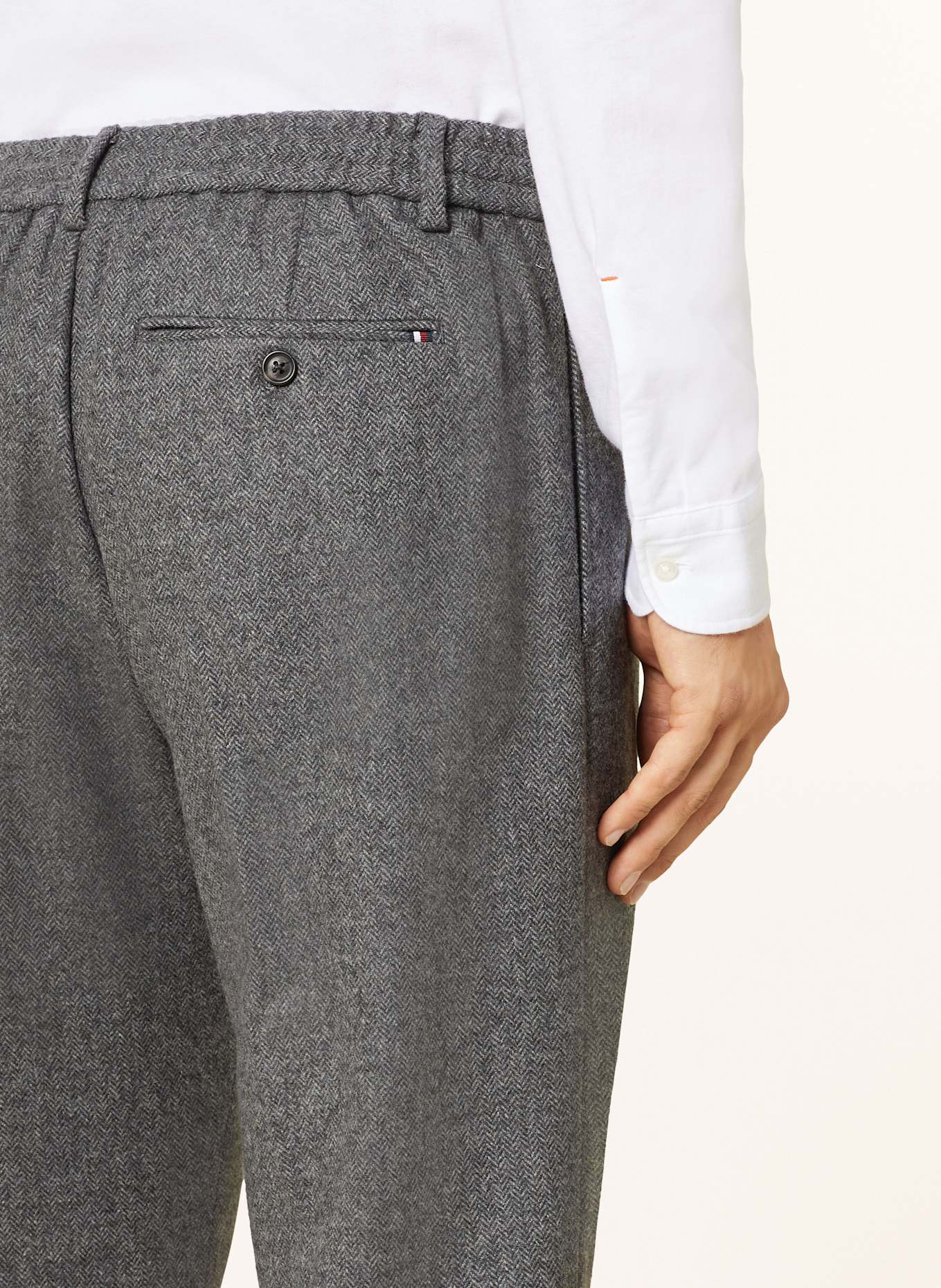 TOMMY HILFIGER Flanellhose Relaxed Tapered Fit: DUNKELGRAU