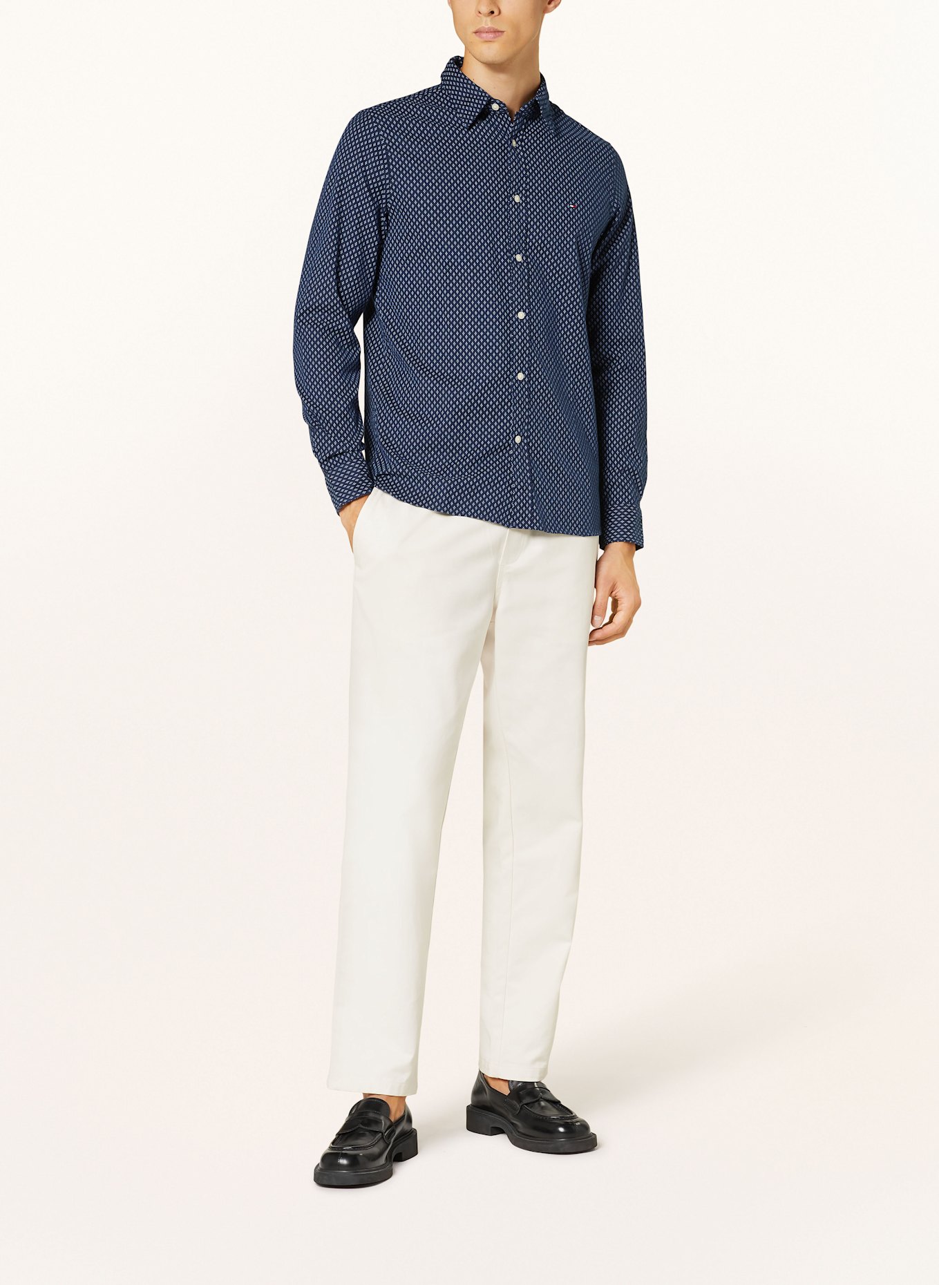 TOMMY HILFIGER Flanellhemd Slim Fit: DUNKELBLAU / HELLBLAU