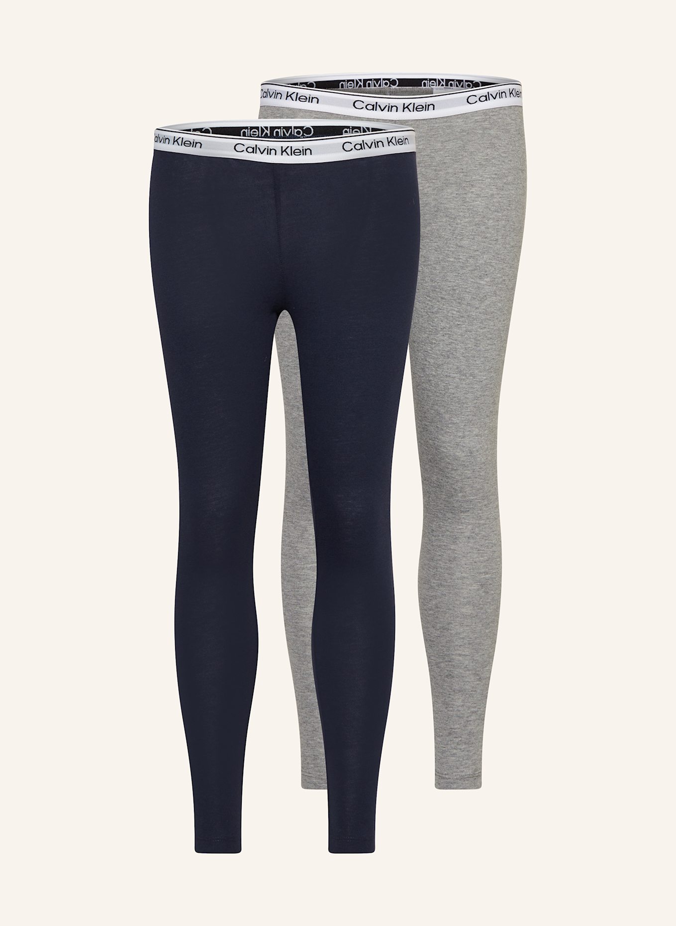 Calvin Klein 2er-Pack Leggings, Farbe: GRAU/ DUNKELBLAU (Bild 1)