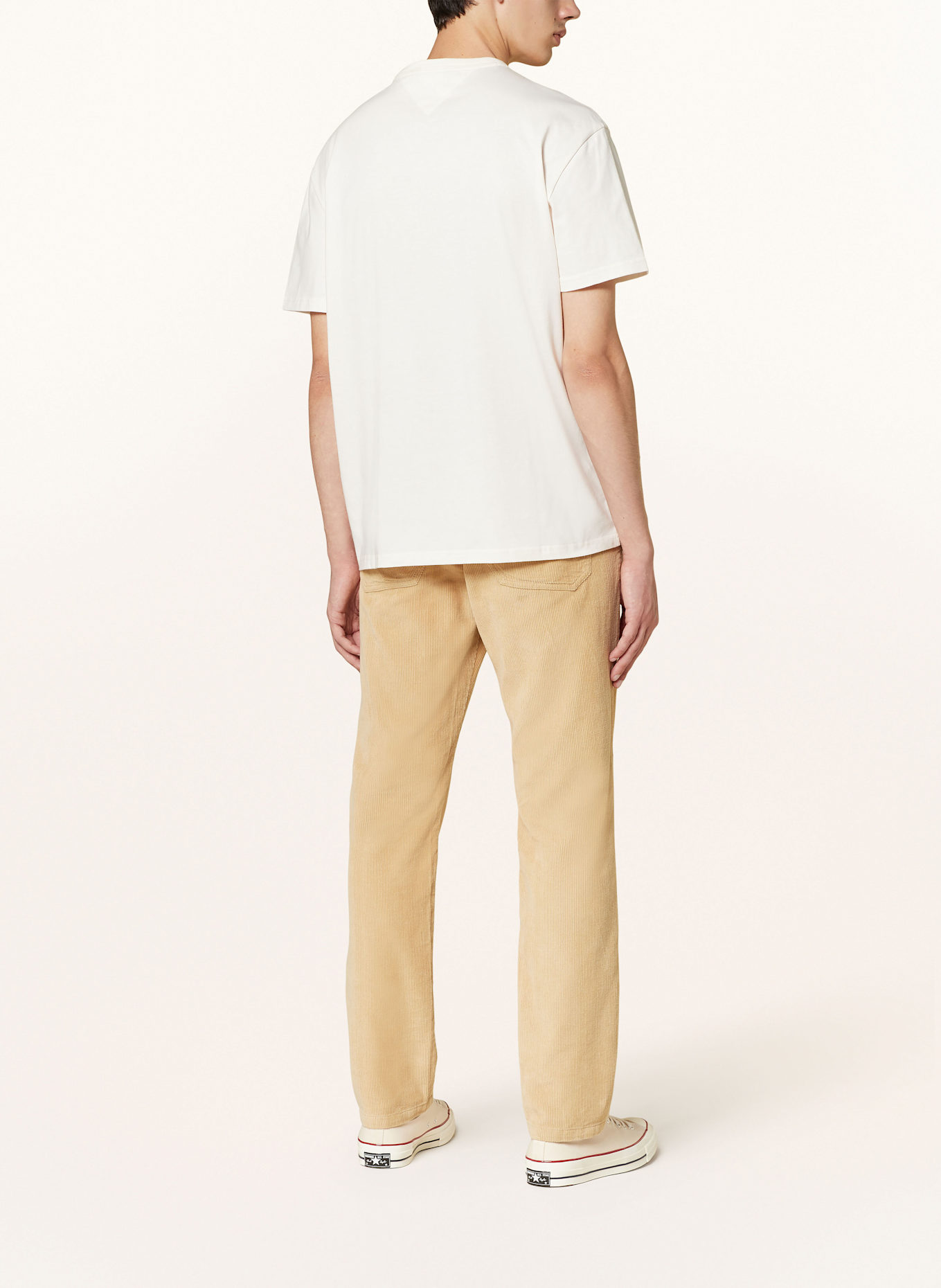 TOMMY JEANS T-Shirt: WEISS / GOLD / DUNKELBLAU