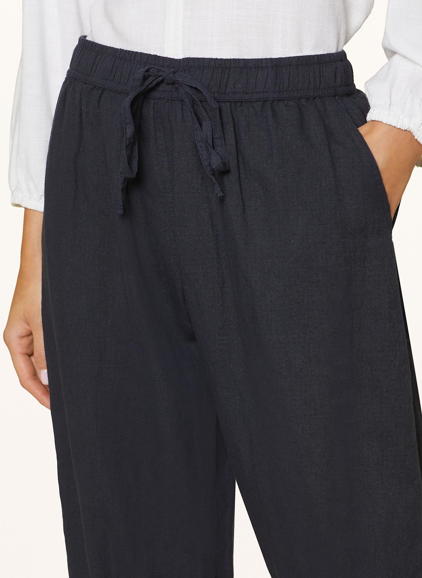 NEO NOIR Wide leg trousers SONAR with linen, Color: DARK BLUE (Image 5)