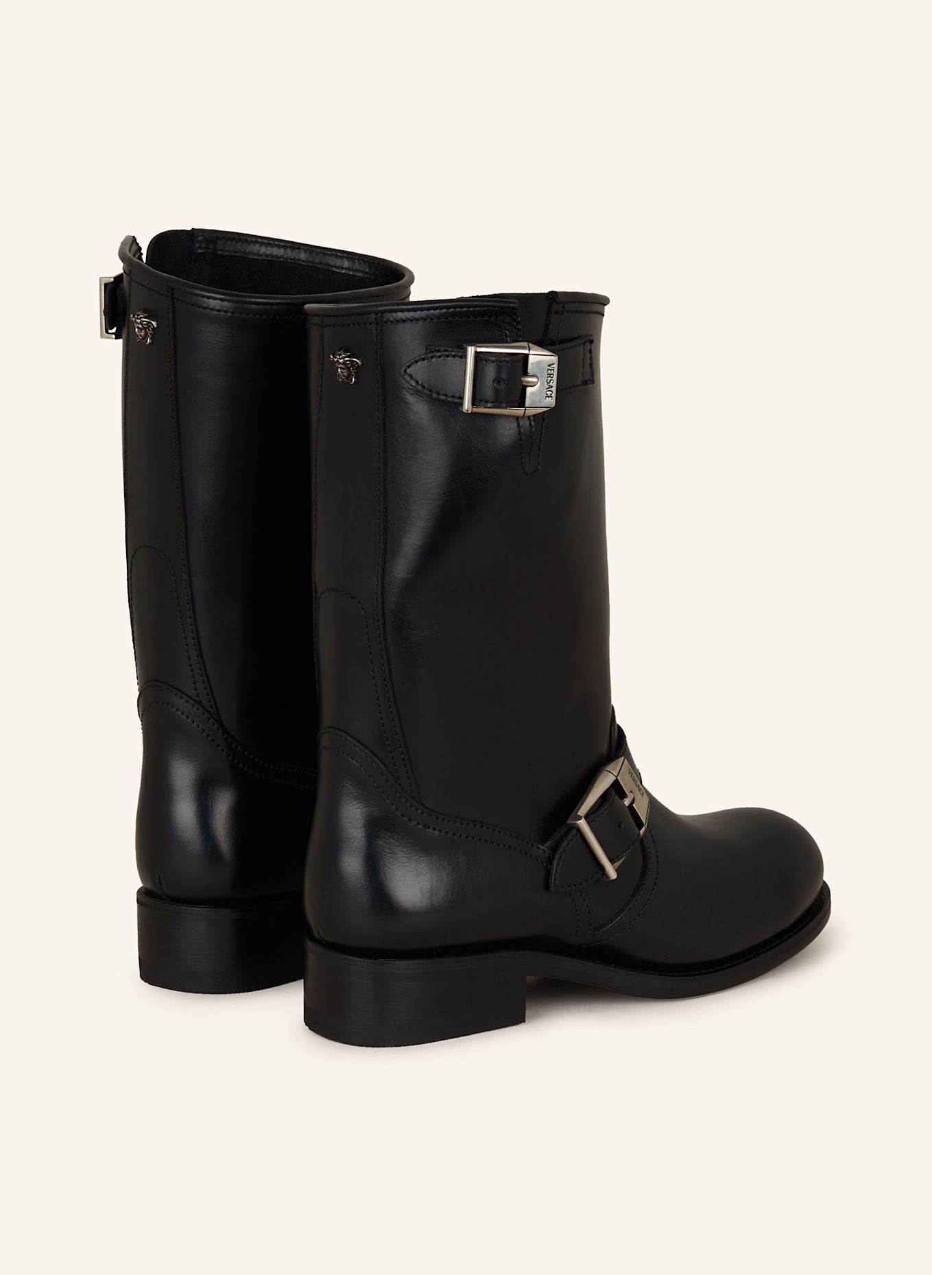 VERSACE Biker Boots: SCHWARZ