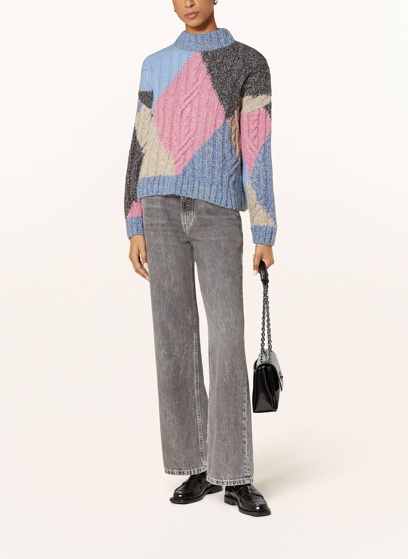 Marc O'Polo DENIM Pullover: HELLBLAU / ROSA / DUNKELGRAU