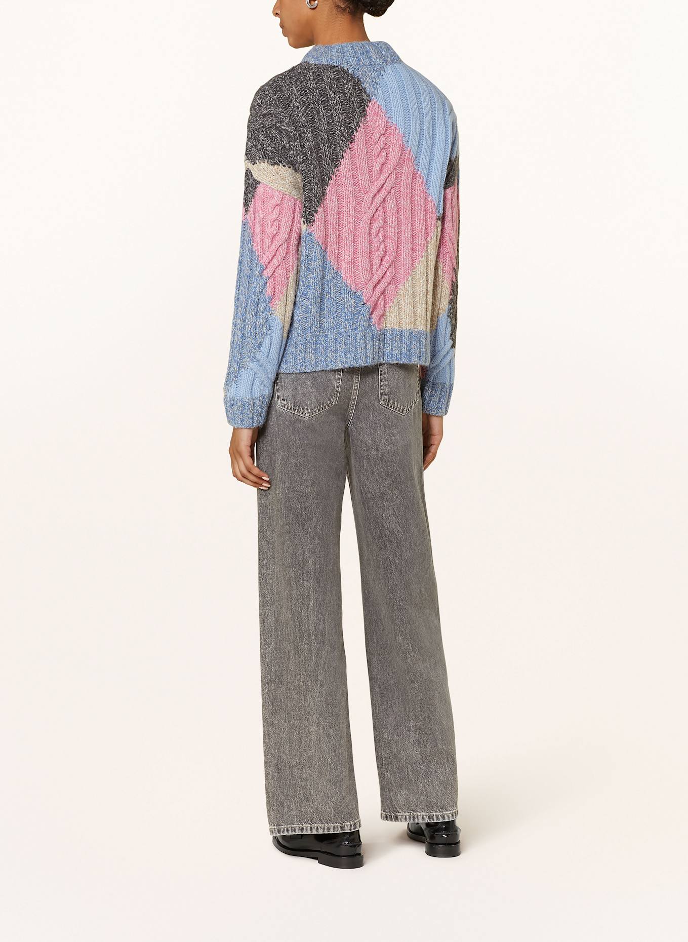 Marc O'Polo DENIM Pullover: HELLBLAU / ROSA / DUNKELGRAU
