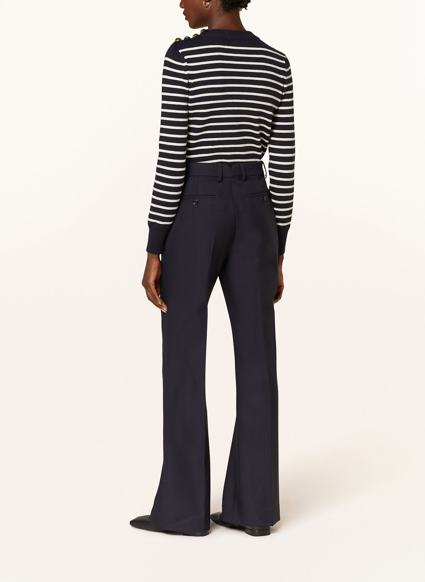 AMI PARIS Wide leg trousers: DARK BLUE