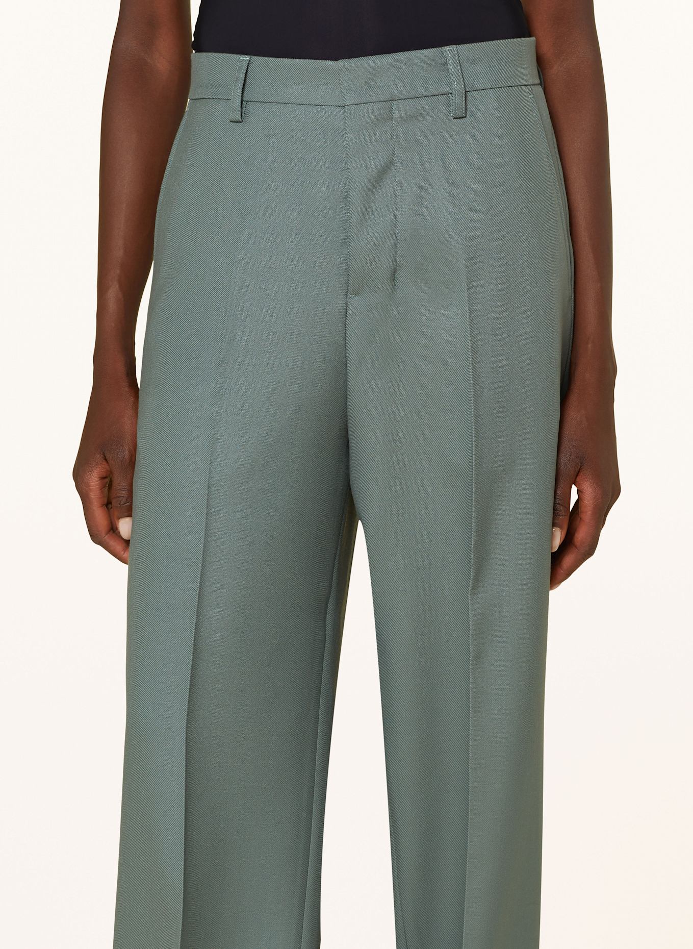 AMI PARIS Wide leg trousers: BLUE GRAY