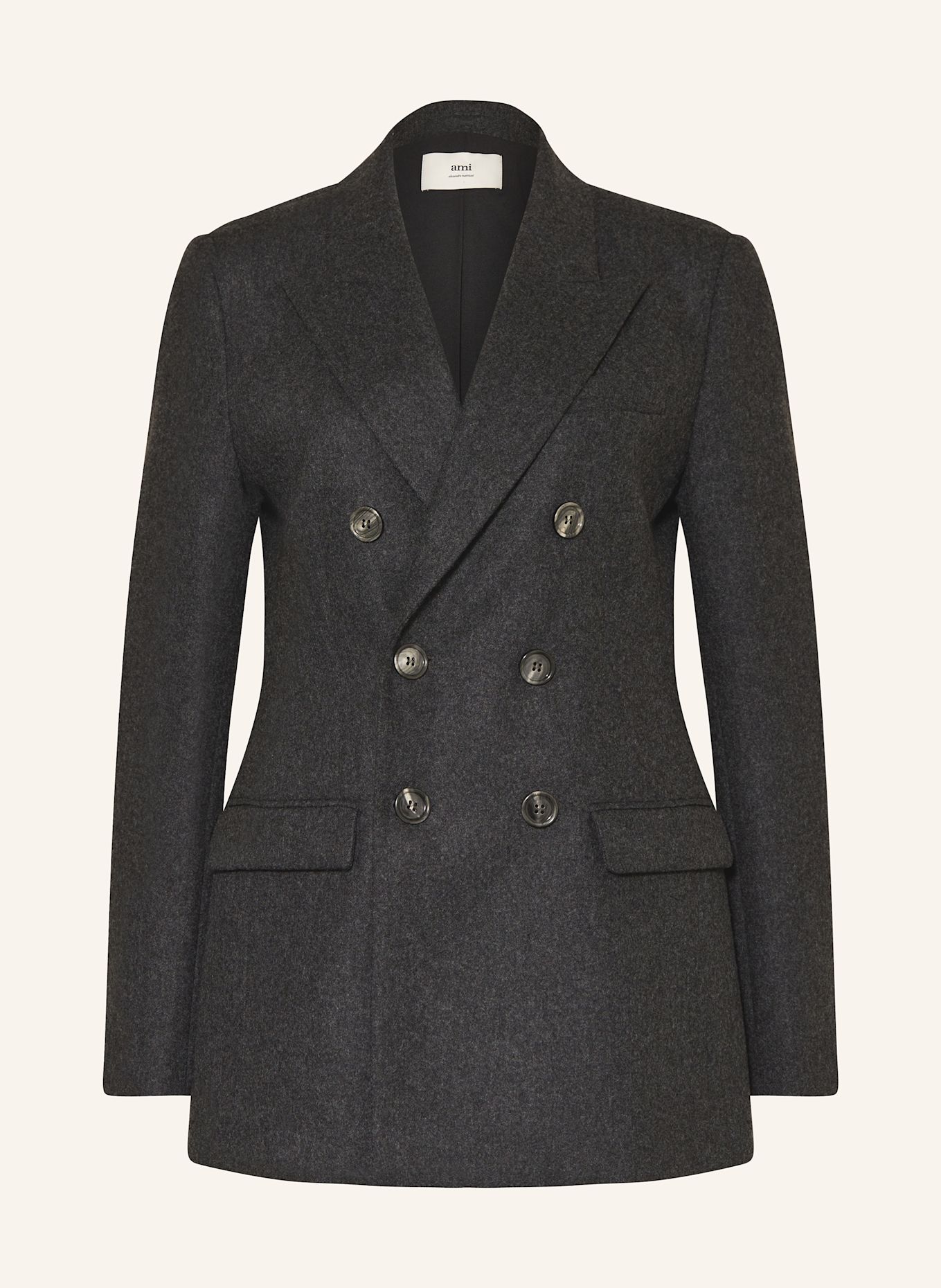 AMI PARIS Long blazer: DARK GRAY