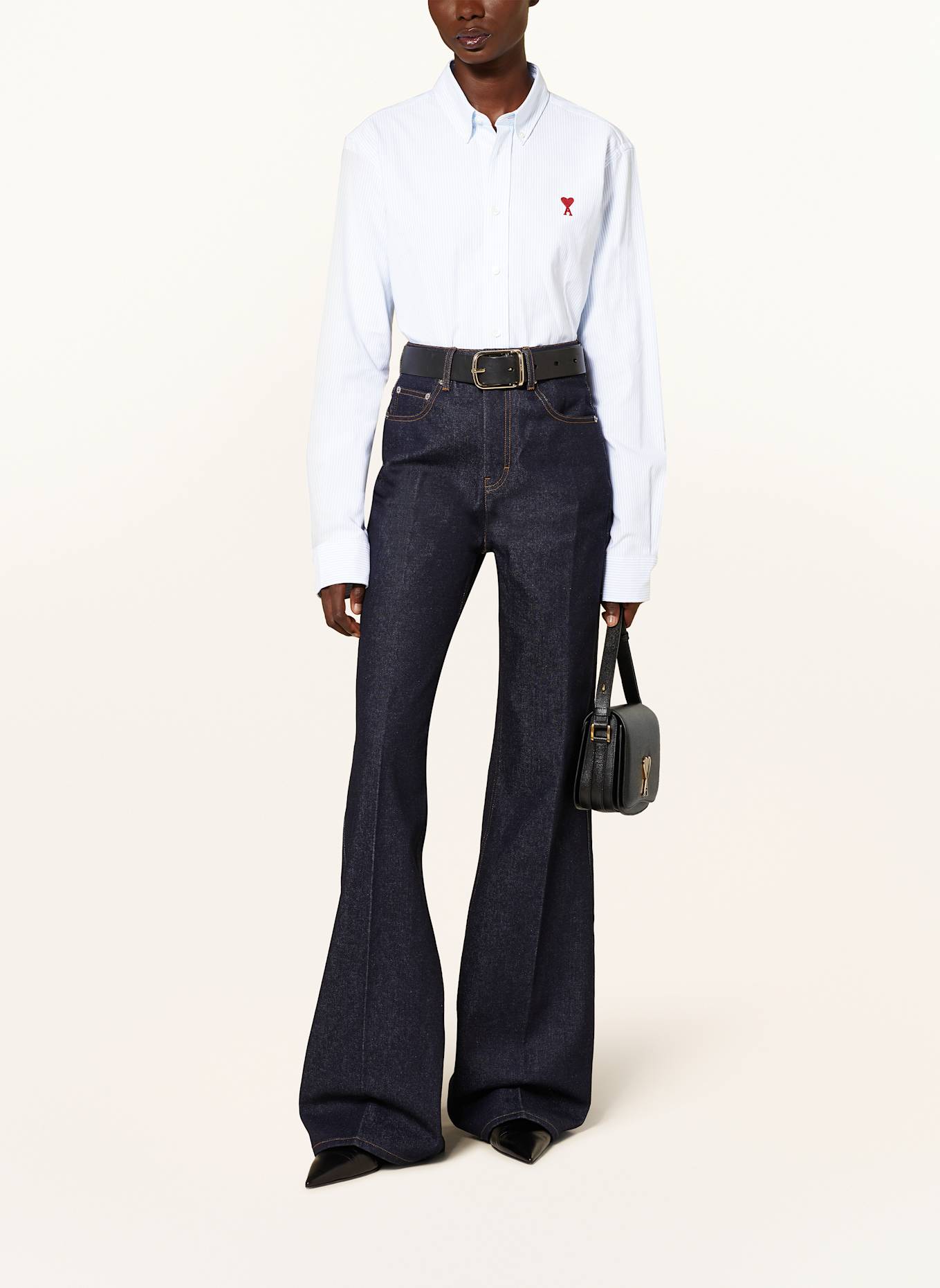 AMI PARIS Hemdbluse: HELLBLAU / WEISS