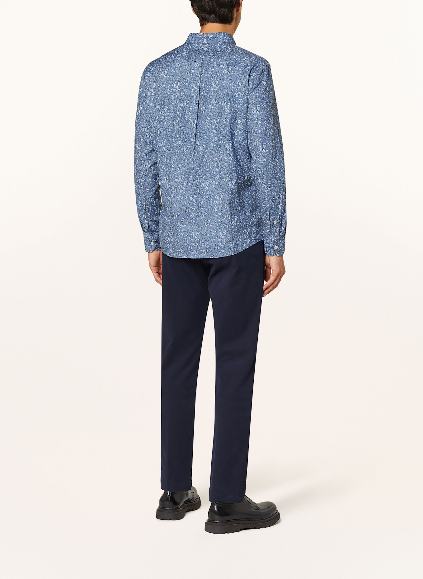 OLYMP Hemd Casual regular fit: BLAU / WEISS / DUNKELGRÜN