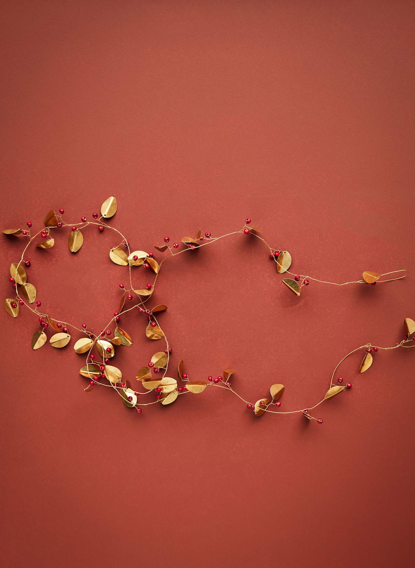 house doctor Girlande HDLEAFI: DUNKELROT / GOLD