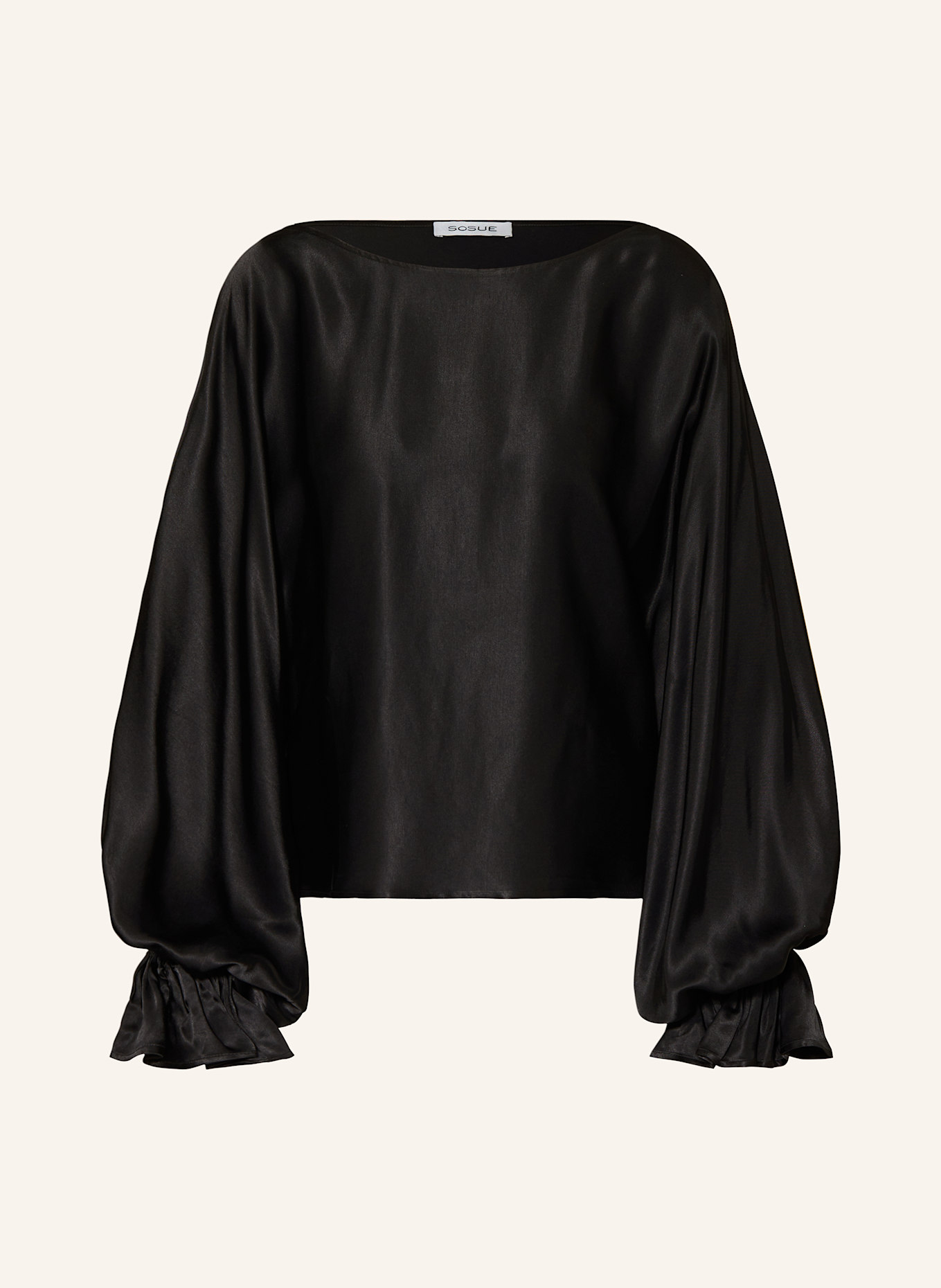 SoSUE Blusenshirt ANTONIA aus Satin, Farbe: SCHWARZ (Bild 1)